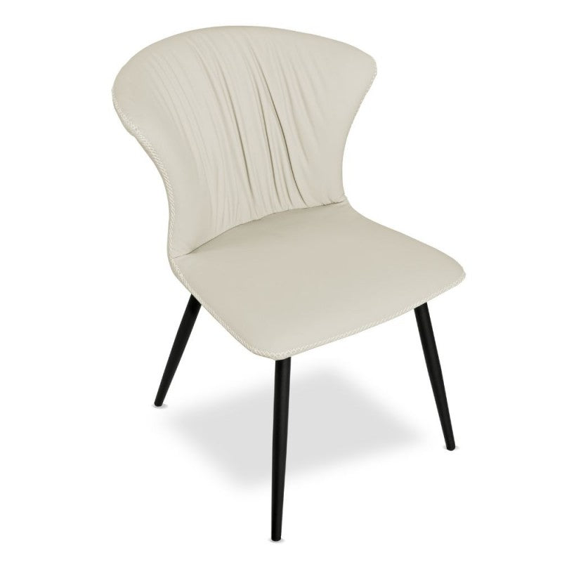 Set di sedie da pranzo "Core" imbottite in ecopelle con gambe in metallo nere cm 56x61 84h