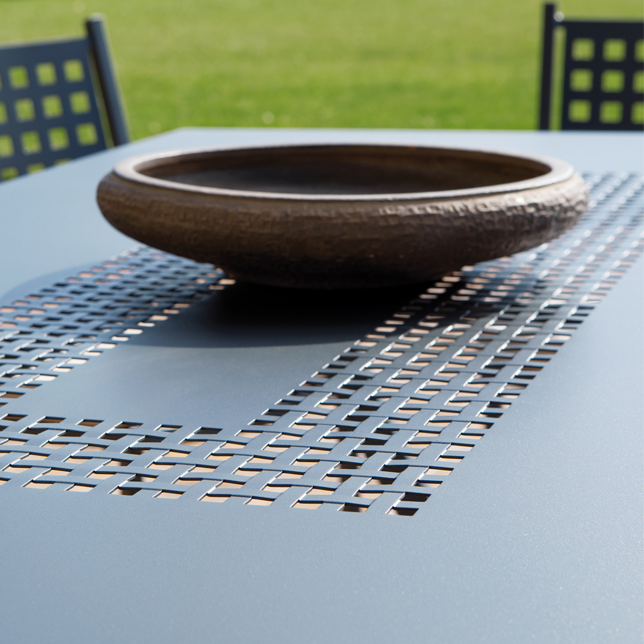 Table extensible en métal "Valentino" pour jardin moderne 220/300x100 cm 75h