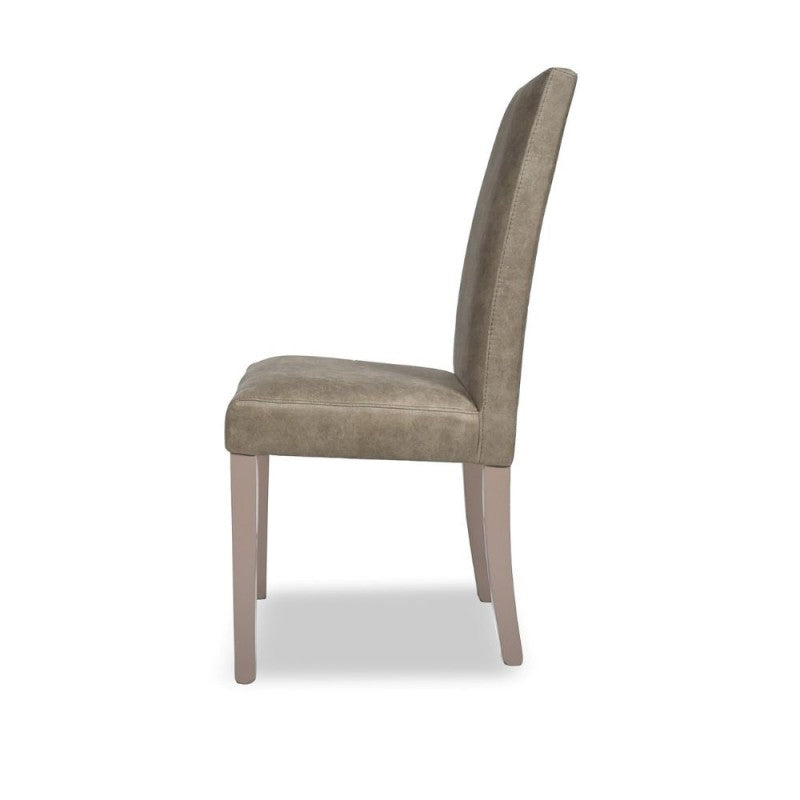 Set di sedie da pranzo "Nancy" imbottite in tessuto con gambe in legno cm 47x47 101h