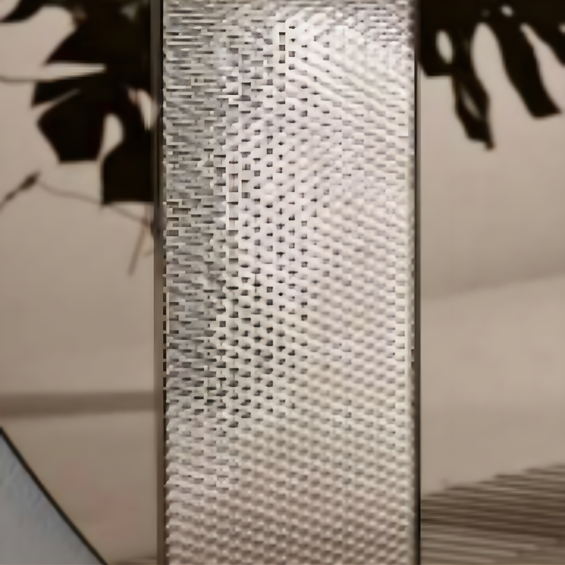 Specchio tondo per soggiorno "Aurelis" con inserto a rete senza cornice elegante