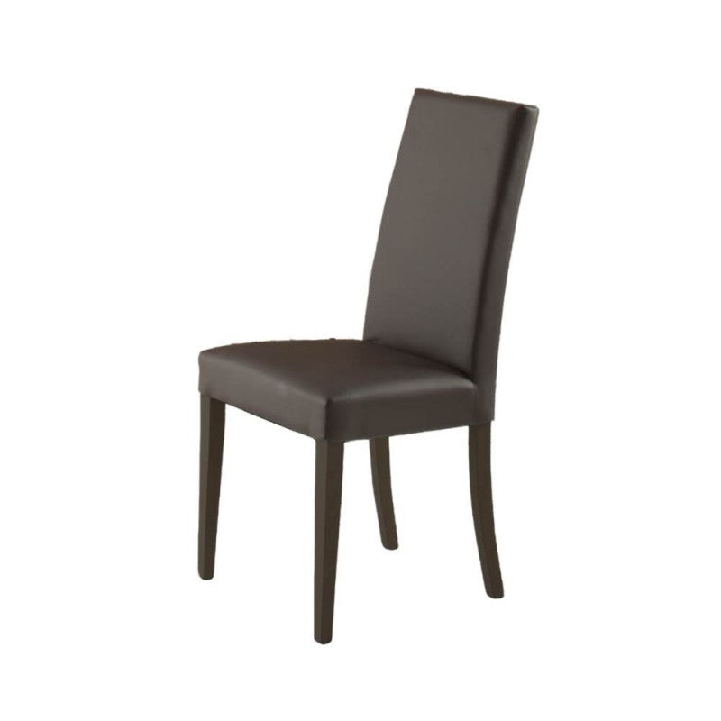 Set di sedie da pranzo "Nancy" imbottite in ecopelle con gambe in legno cm 47x47 101h