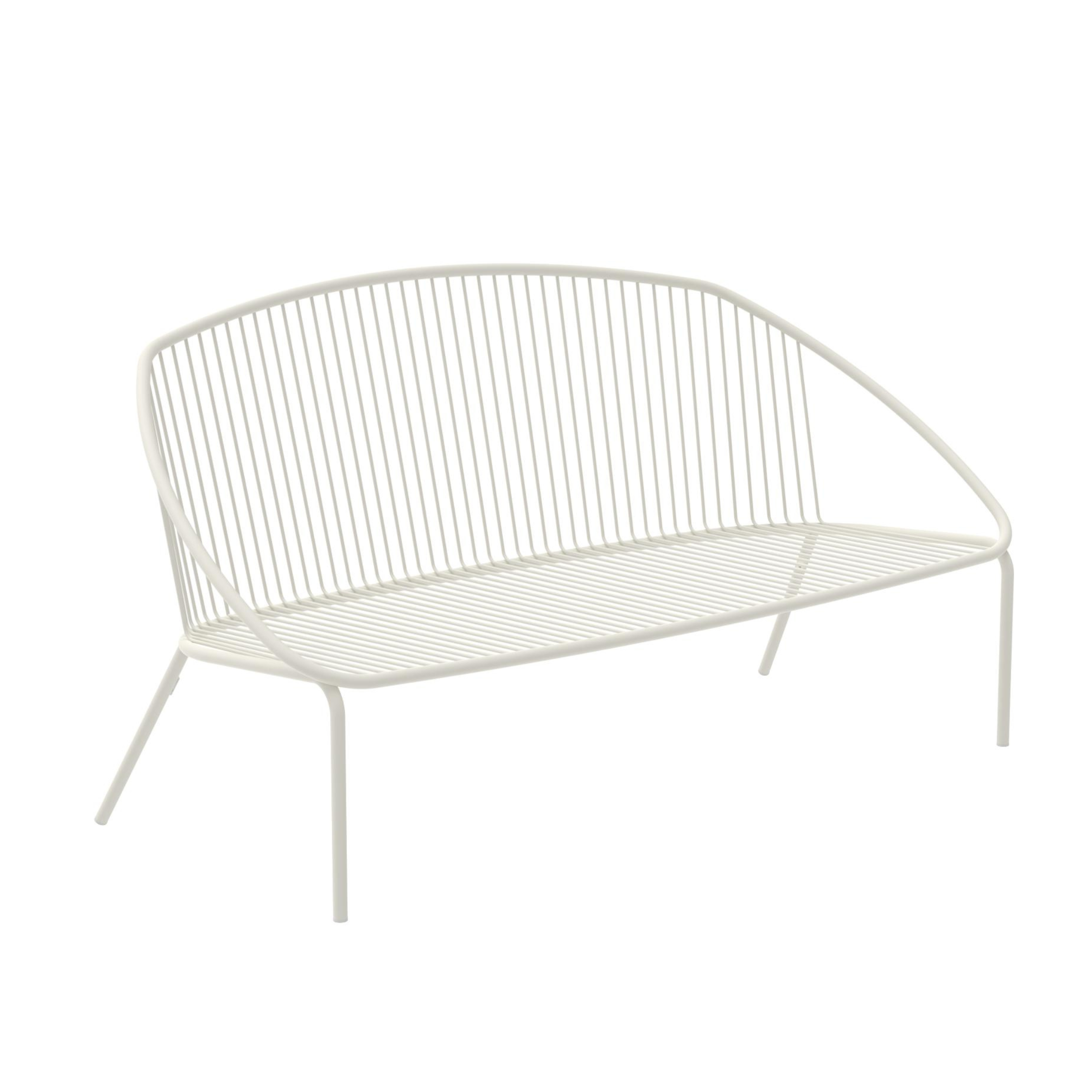 Canapé de jardin en métal "Aria" banquette lounge empilable 160x81 cm 85h