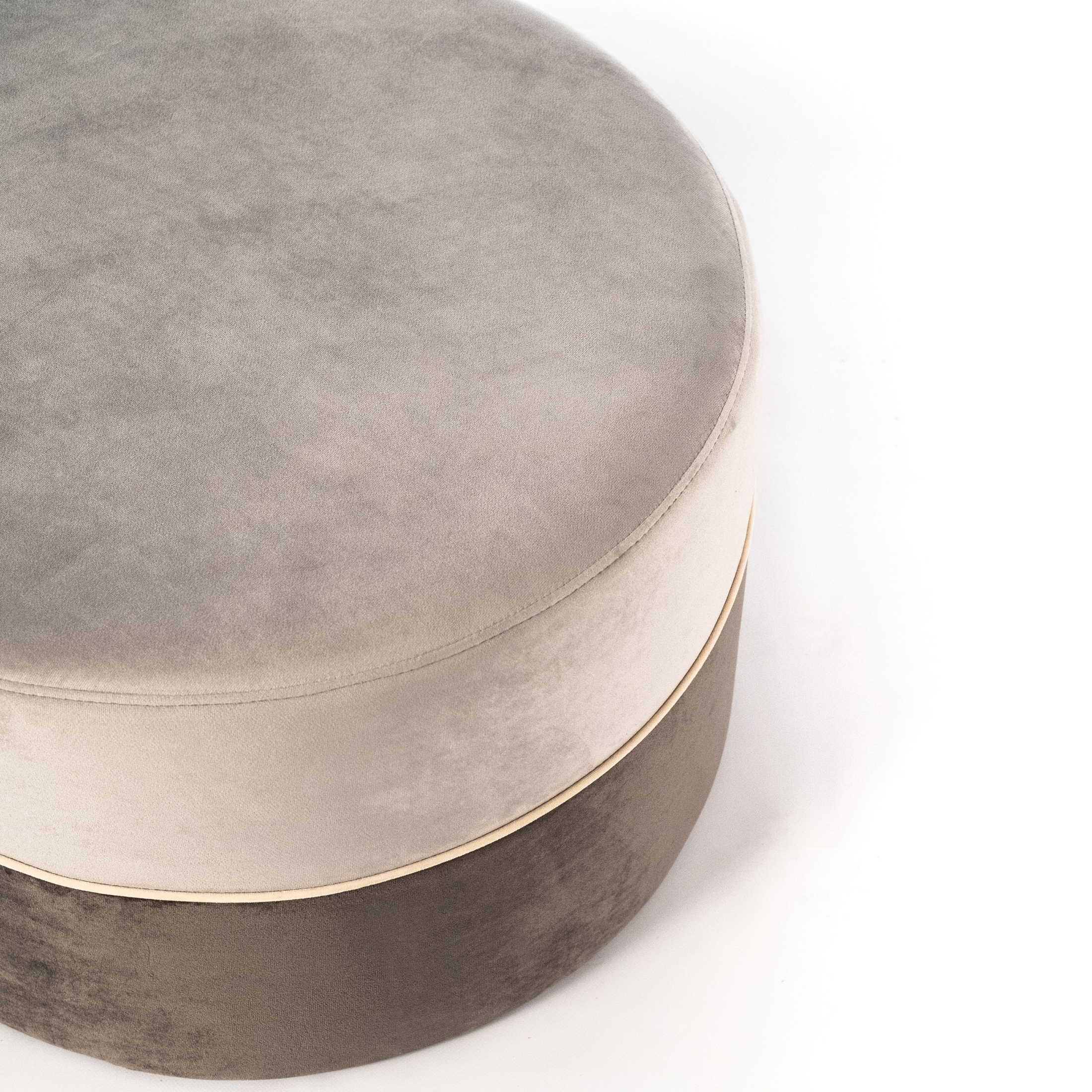 Pouf in velluto "Cora" sgabello struttura in legno cm 62x62 39h