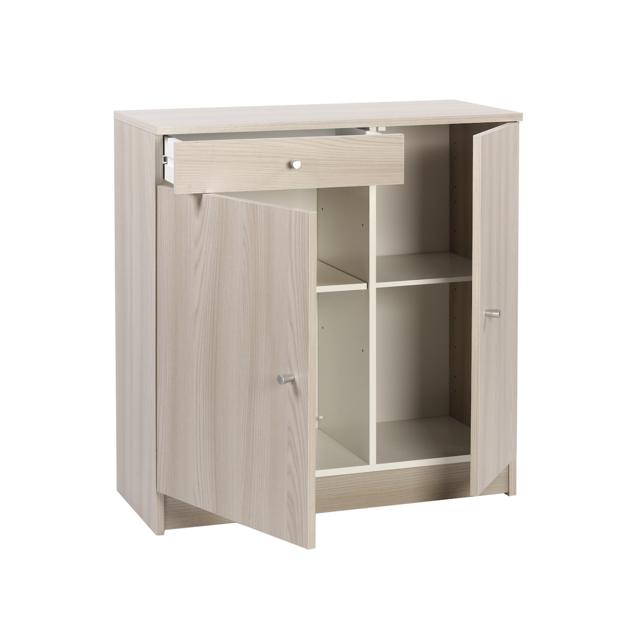 Mobile con 2 ante 1 cassetto in legno "Elisa" moderno da ingresso cm 77x34 80h