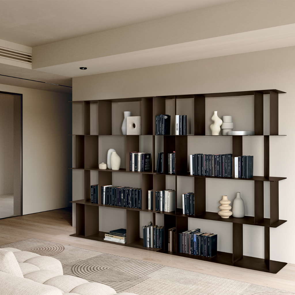 Libreria da tre ripiani "Bert" versatile e componibile in metallo cm 130x40 85h