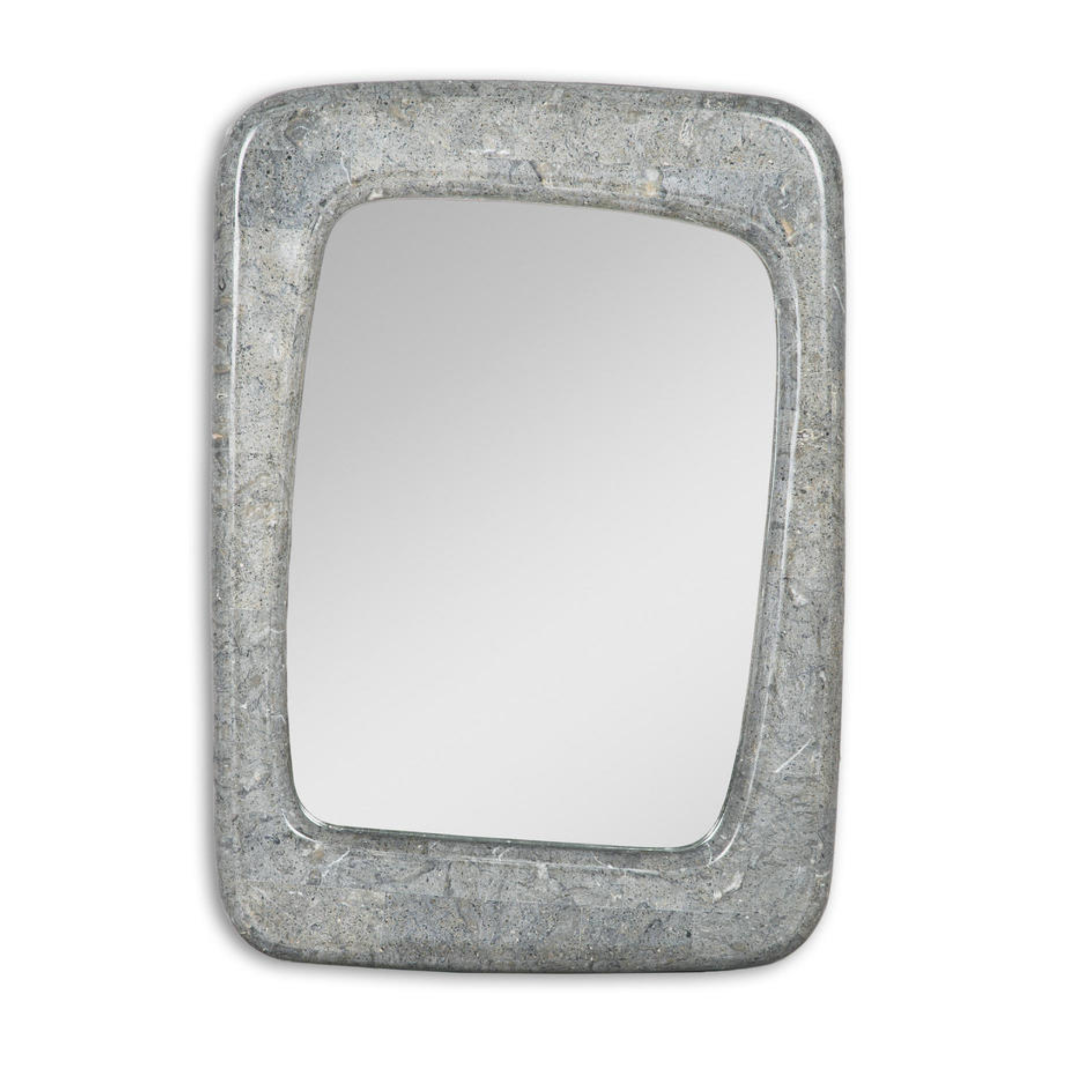 Specchio da parete "Smooth" cornice in pietra fossile cm 65x3,5 90h