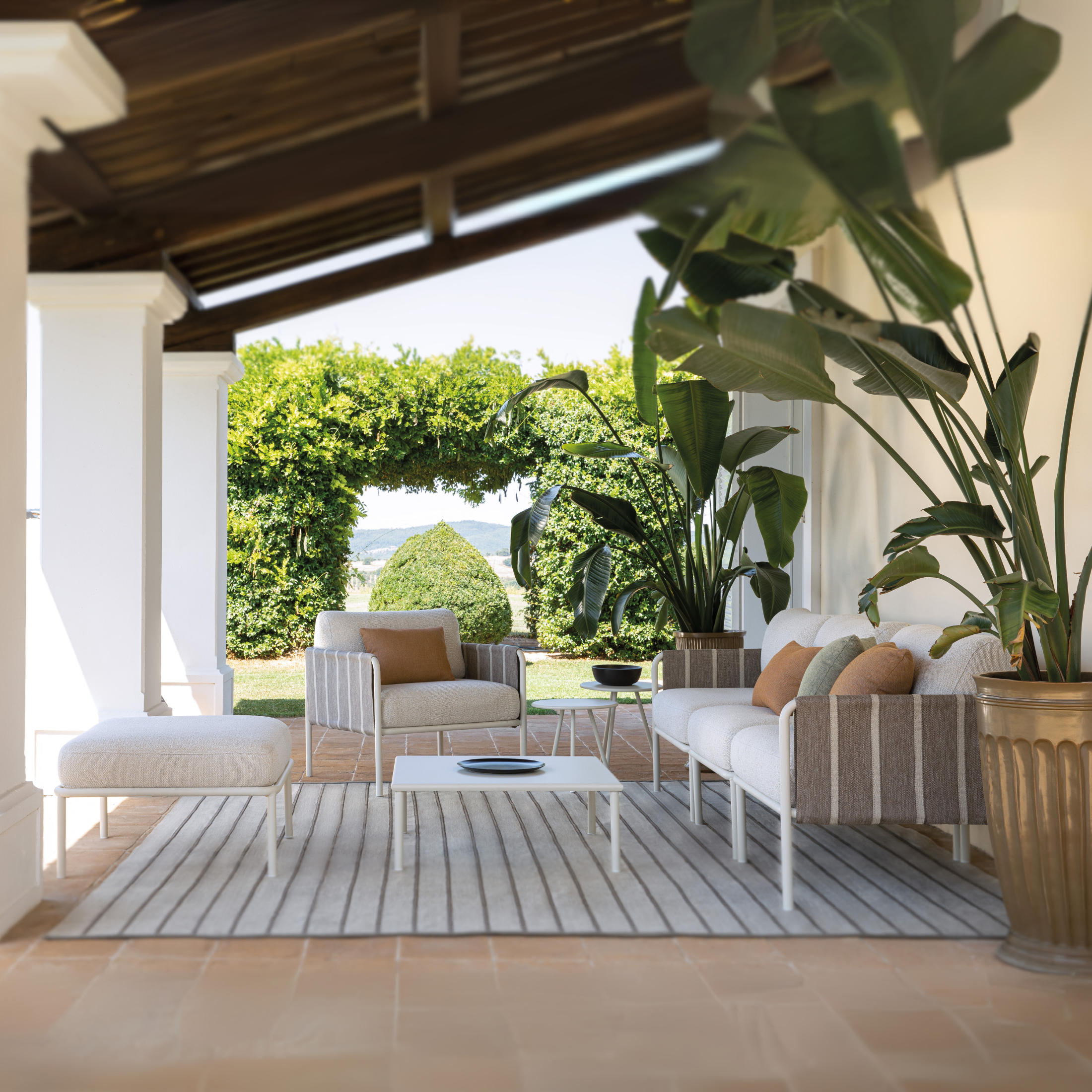 Module canapé simple "Miami" en métal avec coussins 80x80 cm 83h