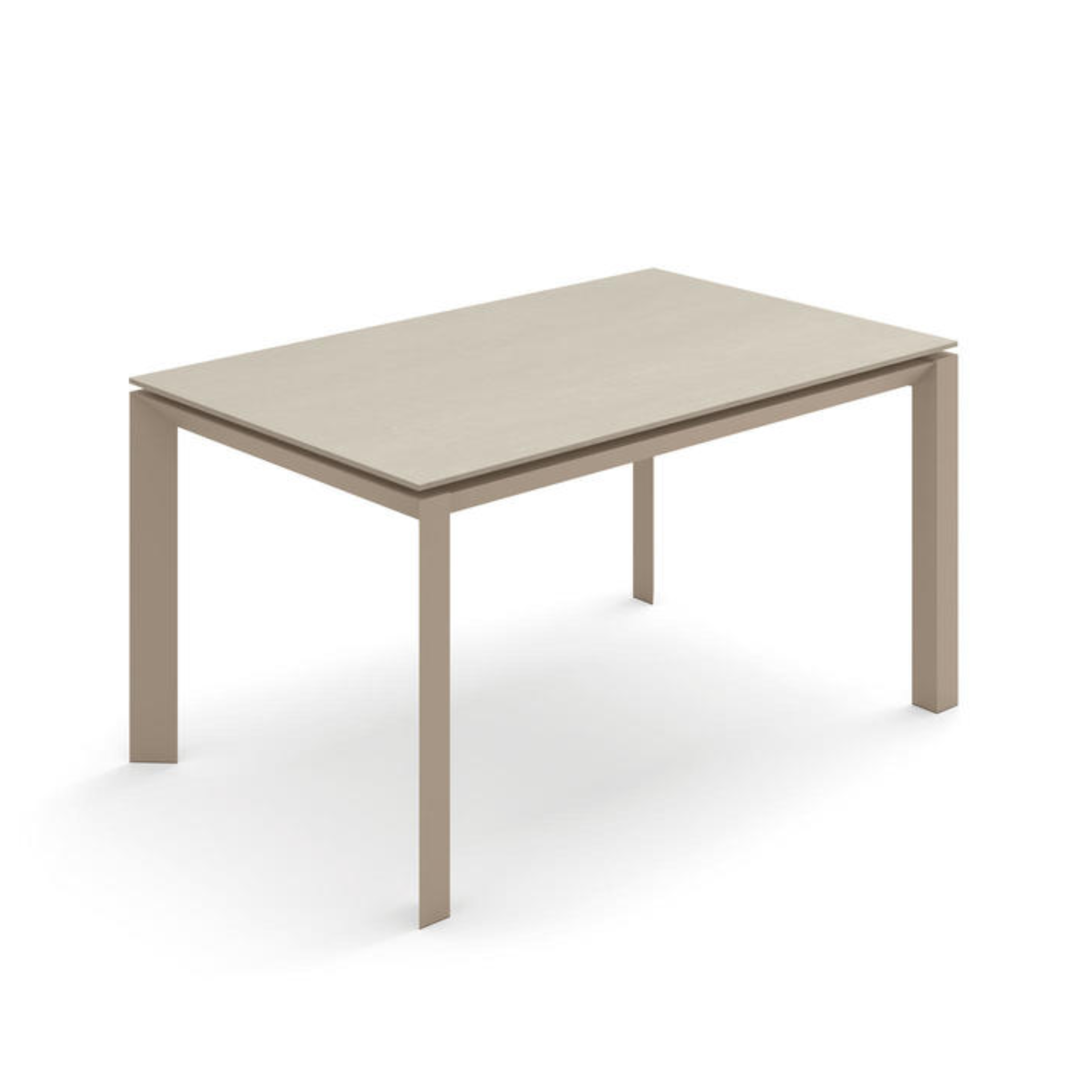 Table extensible "Compte" plateau céramique pieds aluminium 140/220x90 cm 75h