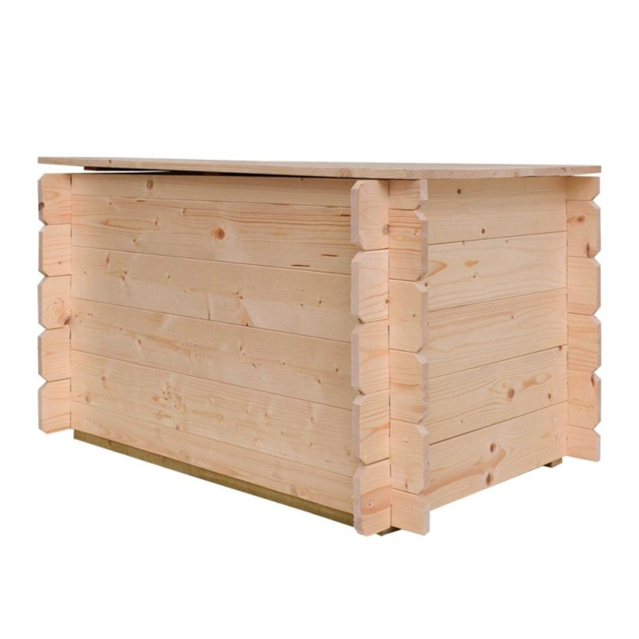 Cassapanca in legno naturale "Giove" da giardino apertura a battente cm 130x60 54h