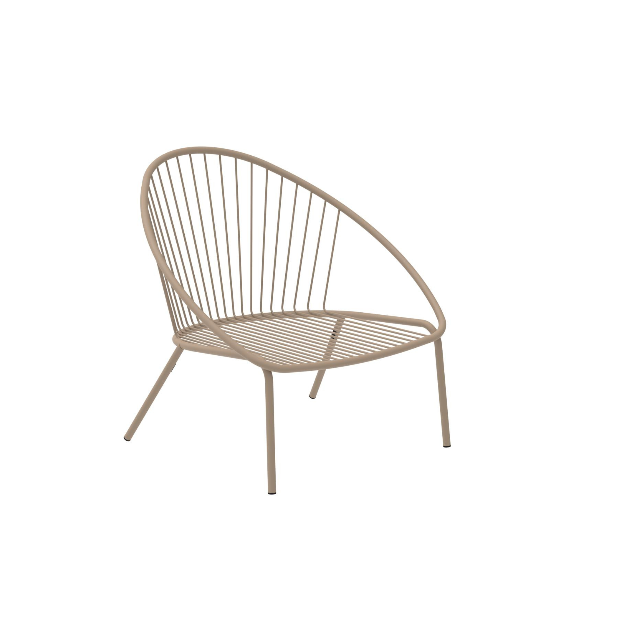 Fauteuil bas de jardin en métal "Aria" chaise longue empilable 82x86 cm 87h