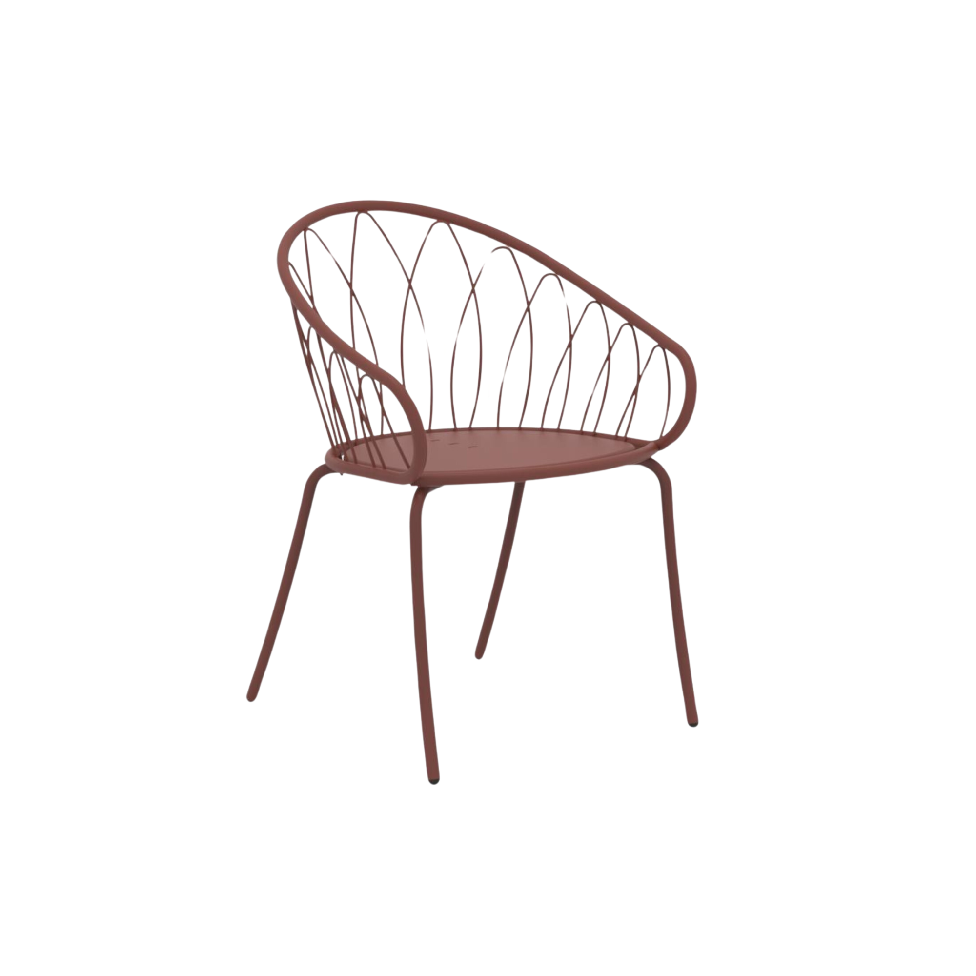 Set di sedie da giardino in metallo verniciato "Flora" impilabili cm 59x56 81h