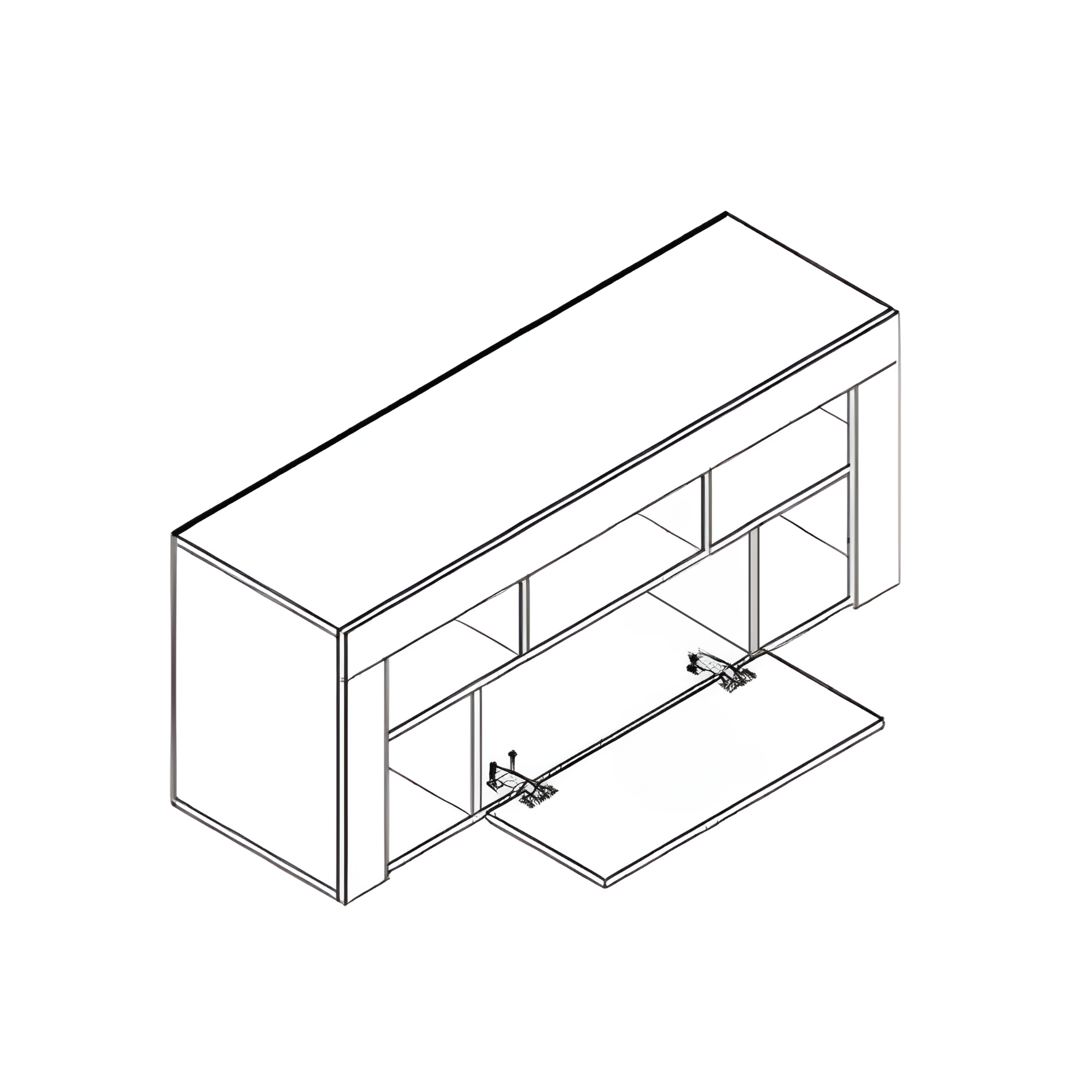 Mobile porta tv "TV Vision" in legno bianco venato cm 135x41,5 60h
