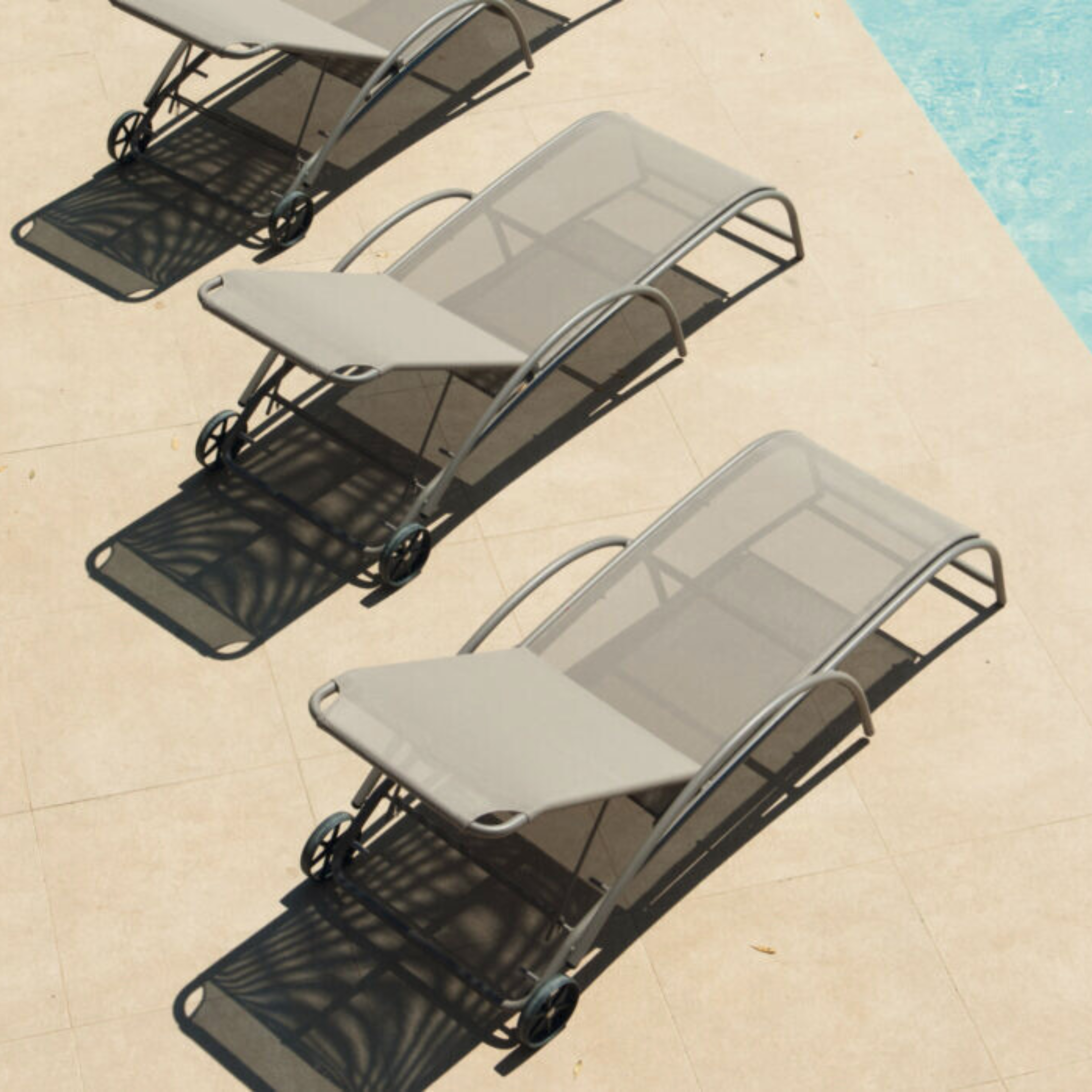 Bain de soleil de jardin 2 pcs "Park" en tissu et aluminium 188x63 cm 86h