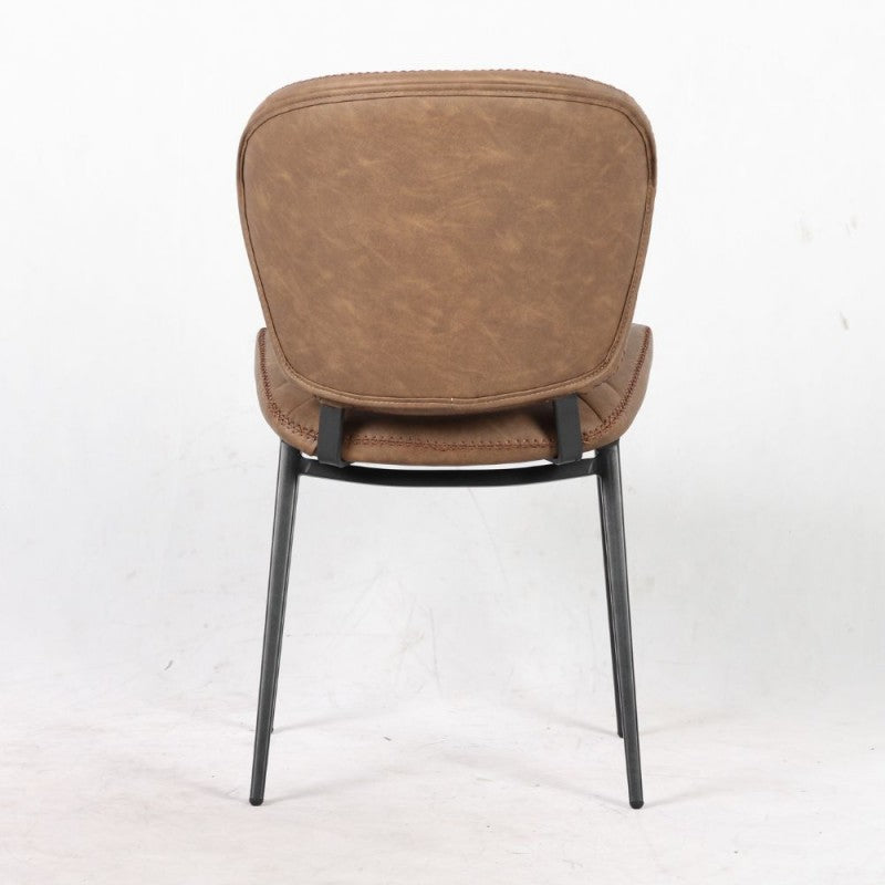 Set di sedie da pranzo "Elice" imbottite in ecopelle con gambe in metallo nere cm 47,5x65,5 85h