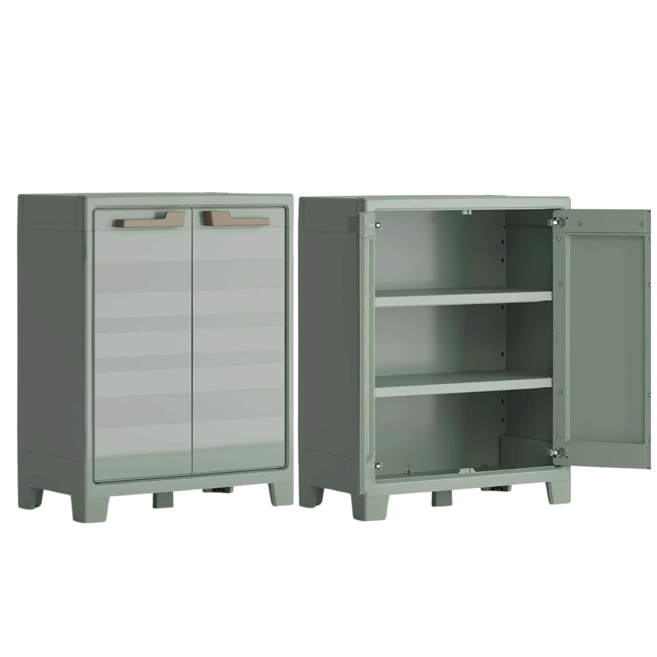 Armadio in resina da giardino "Garden 2.0" con piedini rialzati e ripiani interni