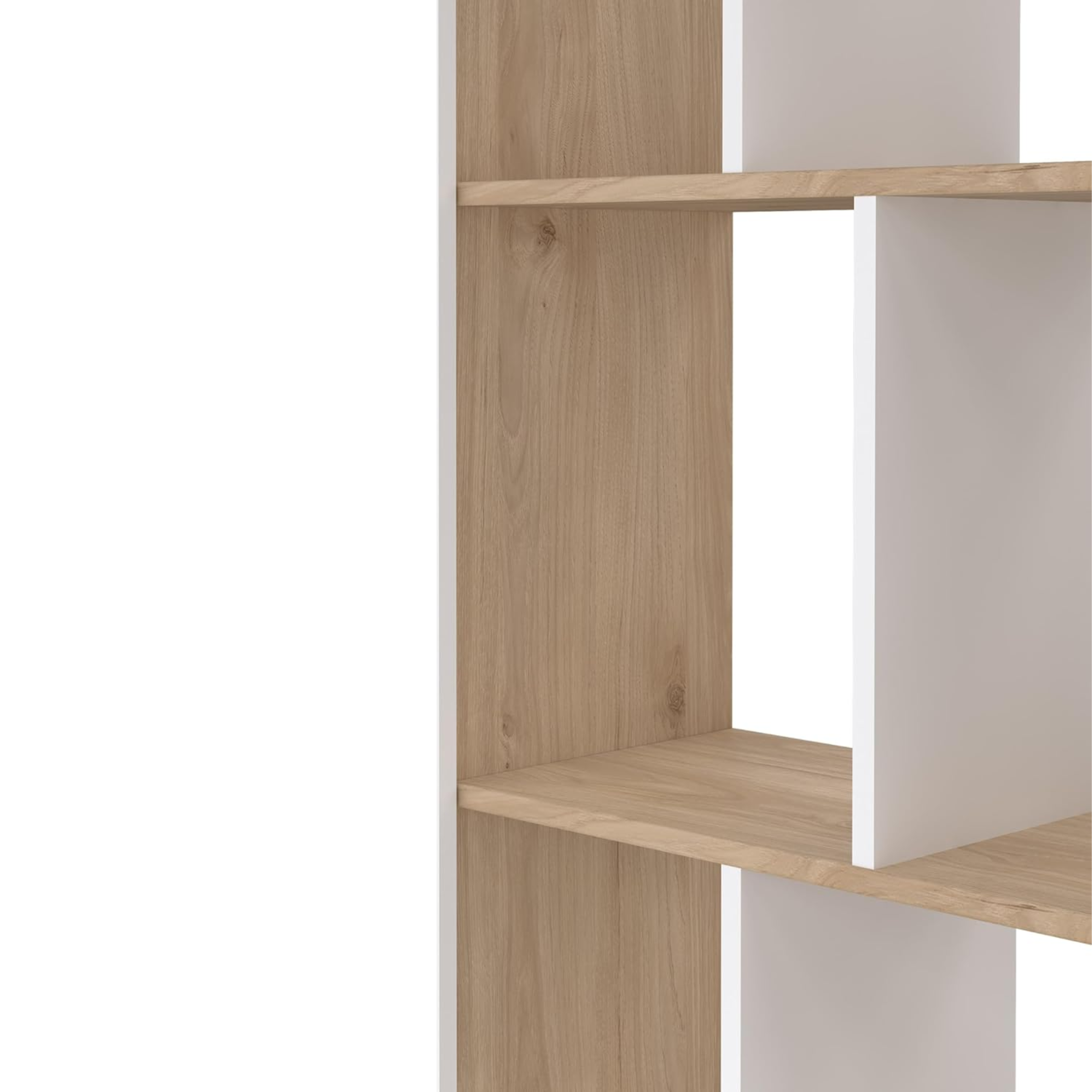 Librería alta abierta Alida con 5 estantes de madera 90x25 cm 180h