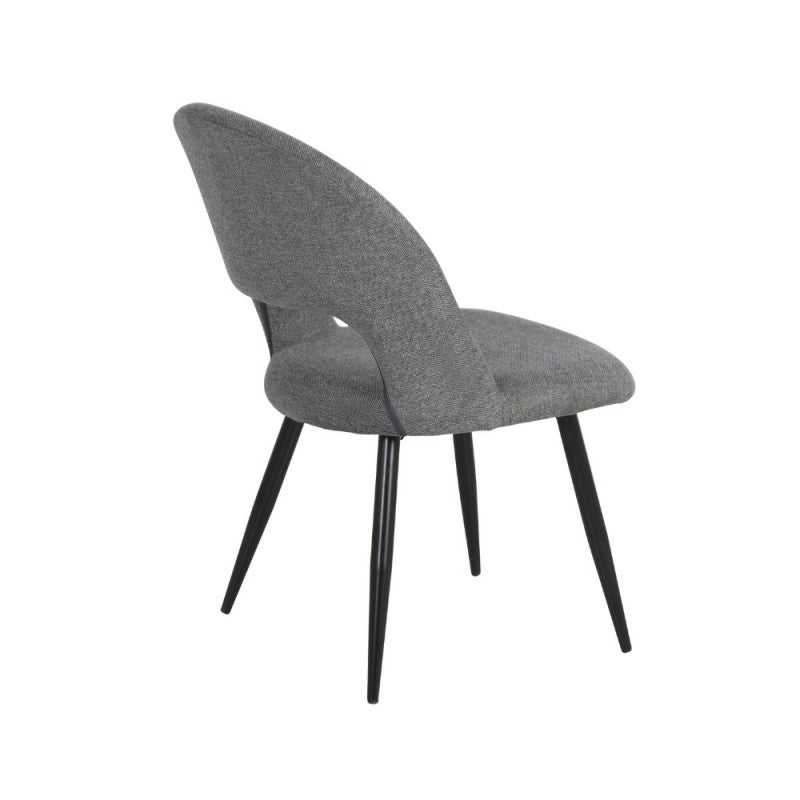 Set di sedie da pranzo "Lunetta" imbottite in tessuto con gambe in metallo nere cm 50x48 84h