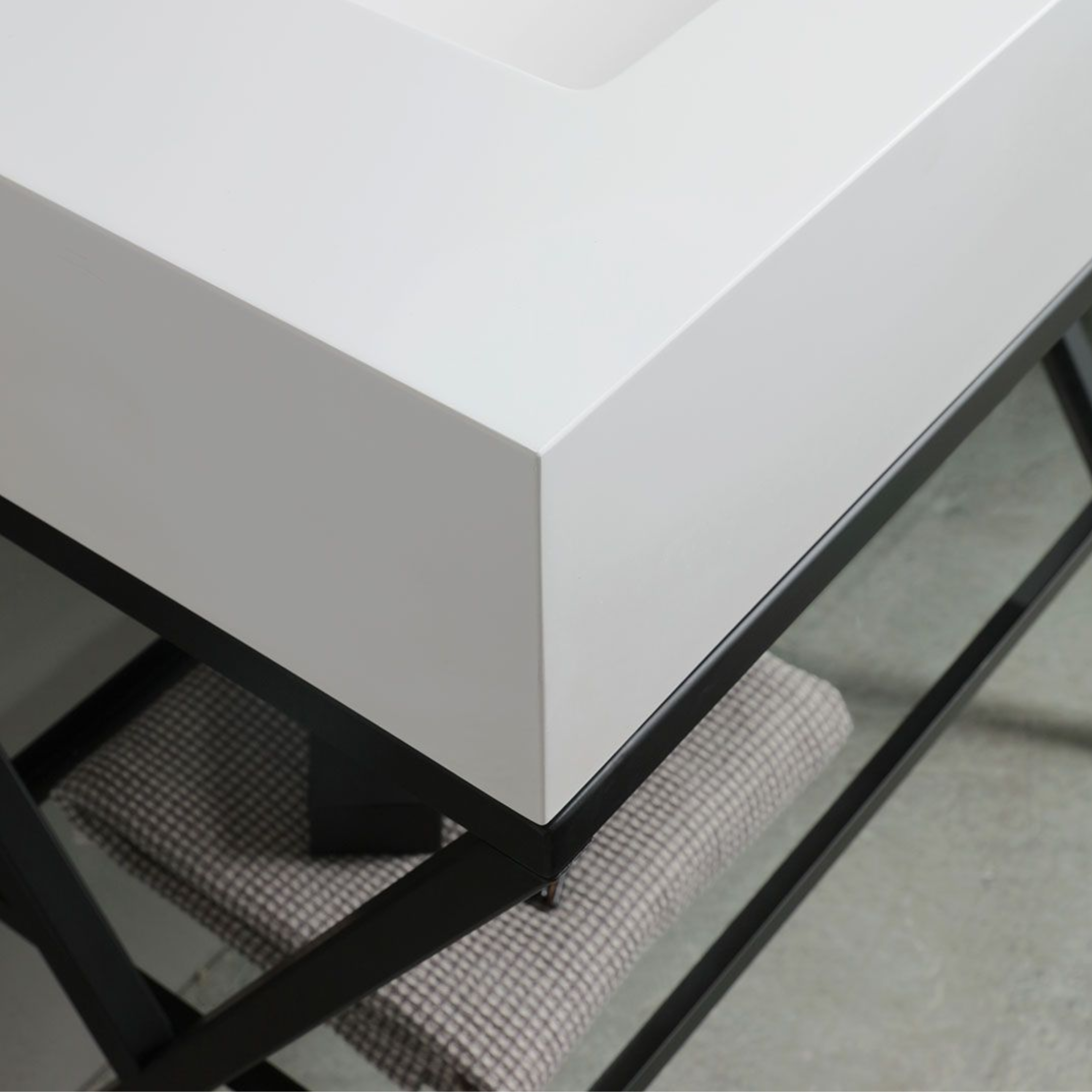 Mobile bagno a terra "Cartagena white" con specchio LED e mensola in vetro 80 cm