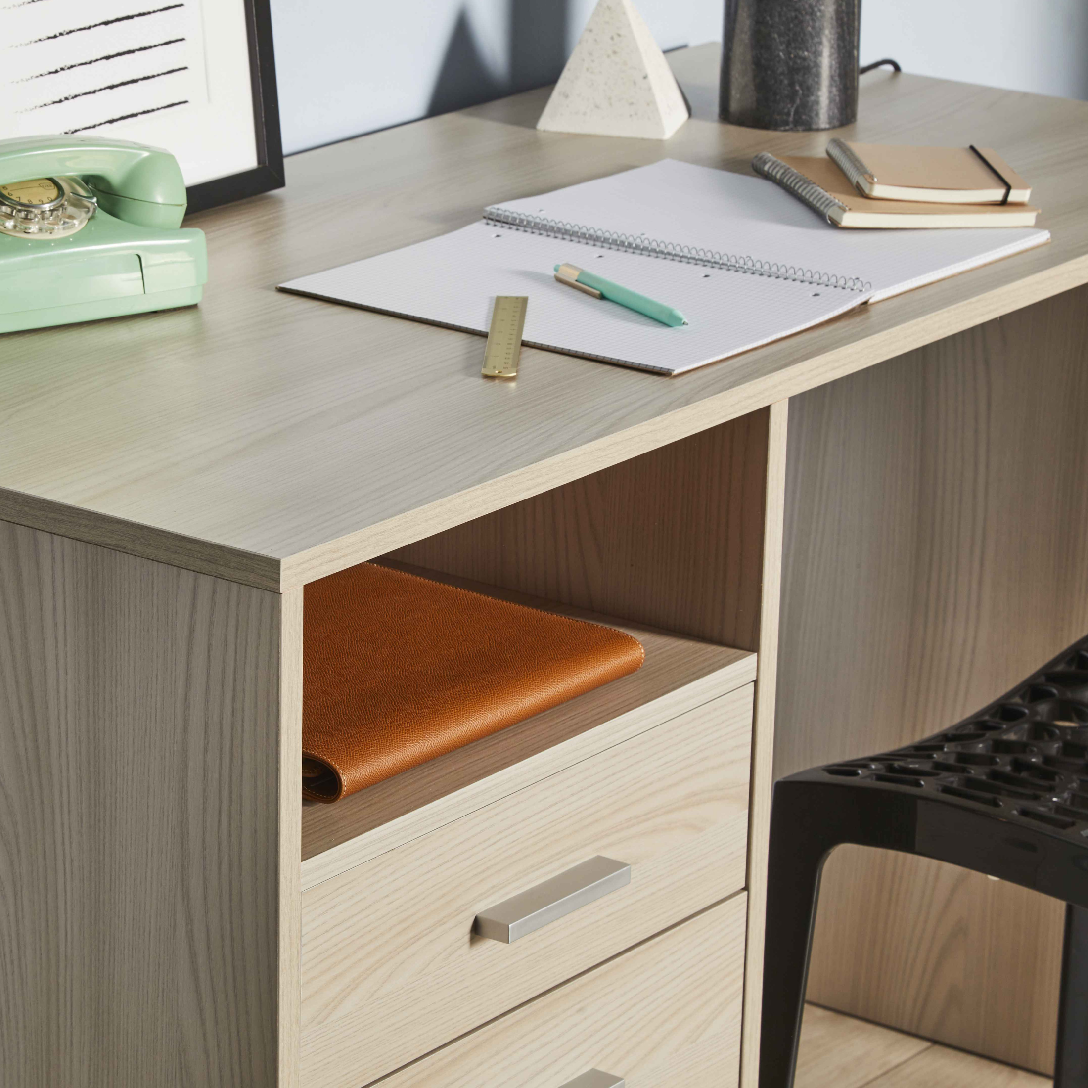 Bureau gain de place avec 4 tiroirs en bois "Tokyo" 120x55 cm 76h