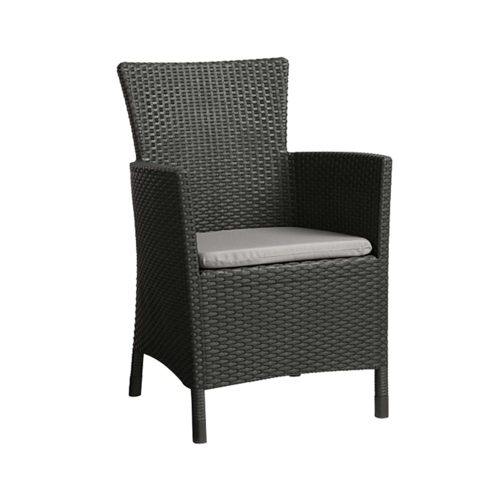 Salottino da giardino "Iowa Balcony" in resina rattan tavolino + 2 poltrone con cuscini