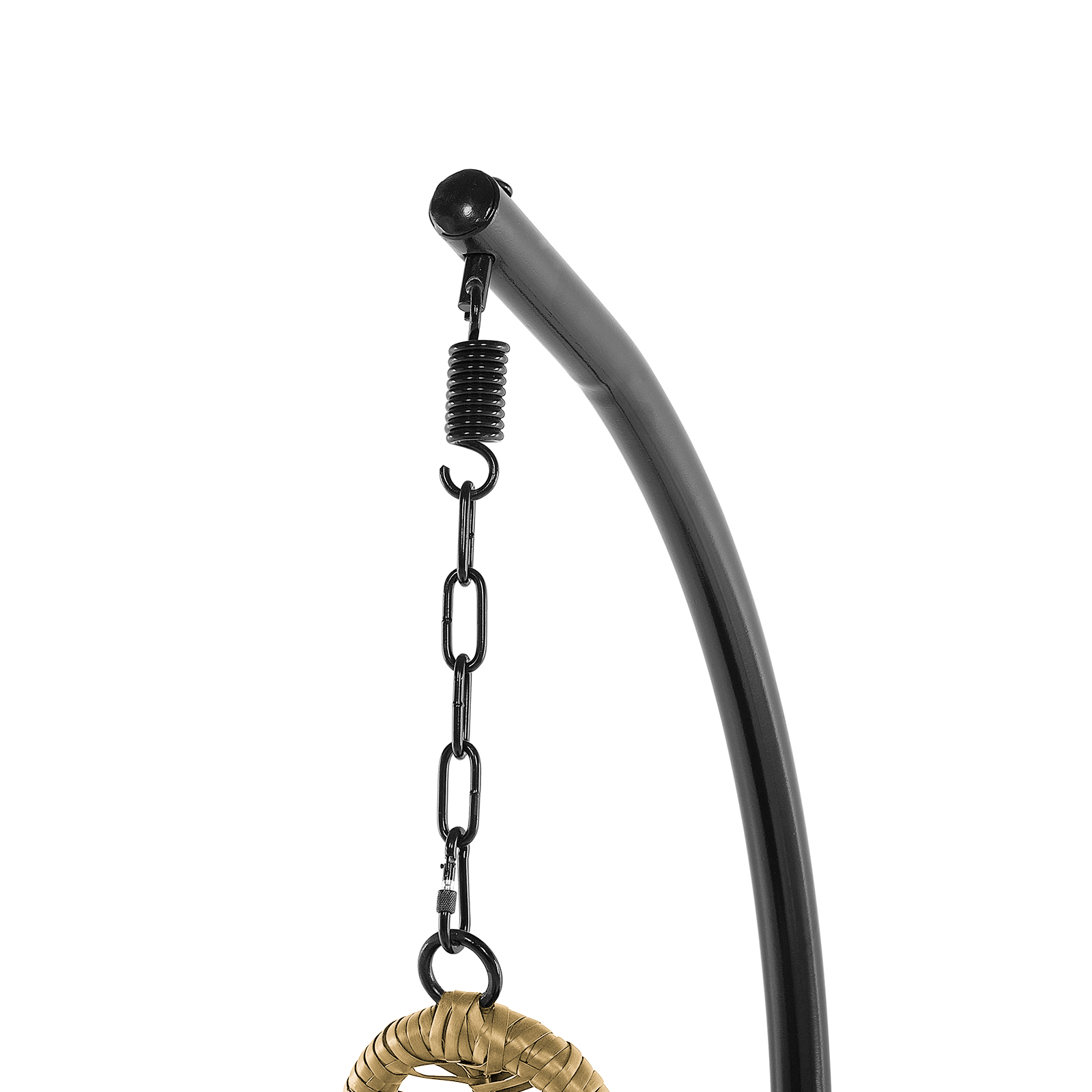 Poltrona sospesa a dondolo "Rat" da giardino in metallo con cuscini cm 95x95 195h