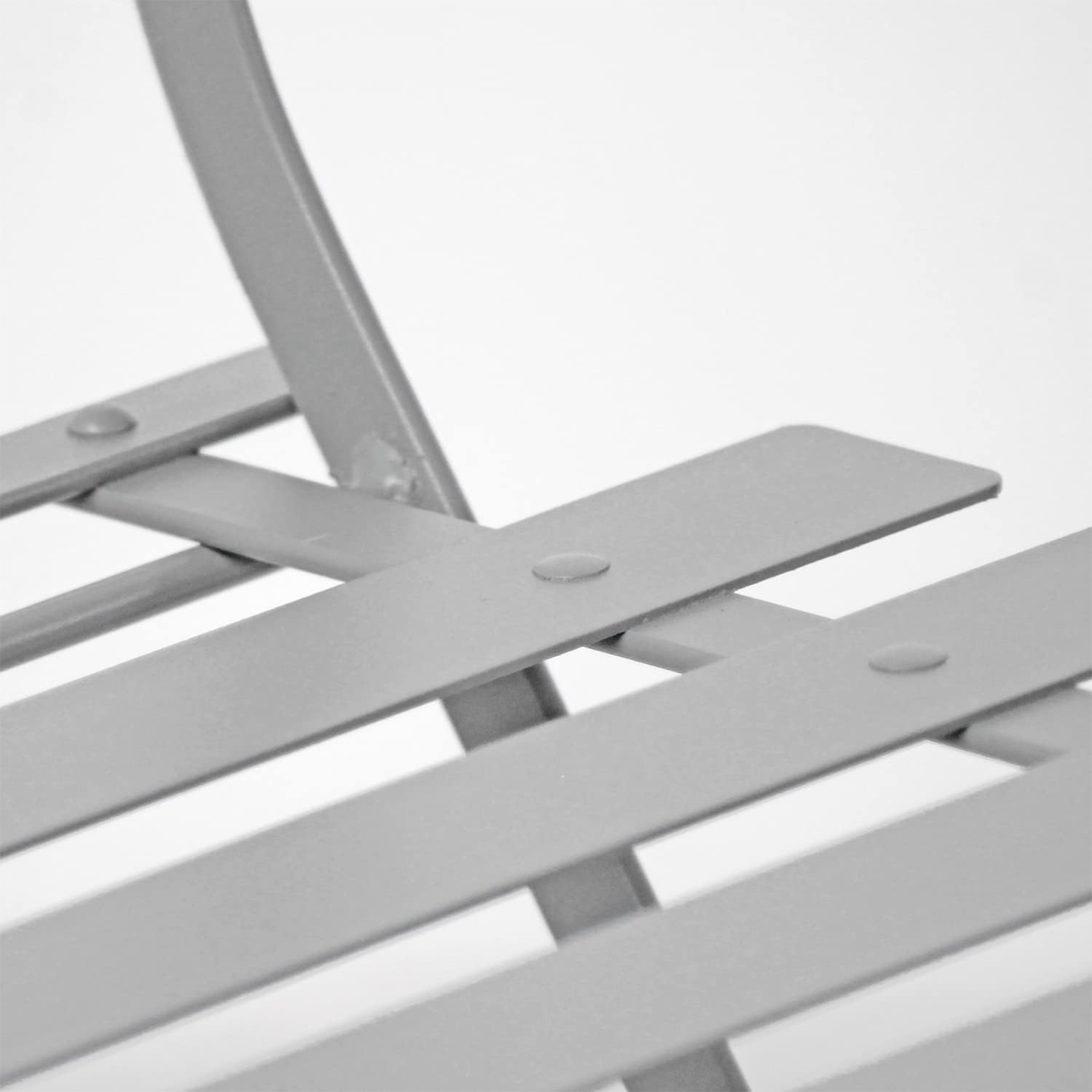 Set da pranzo in acciaio "Giotto" con 2 sedie + tavolo tondo pieghevole