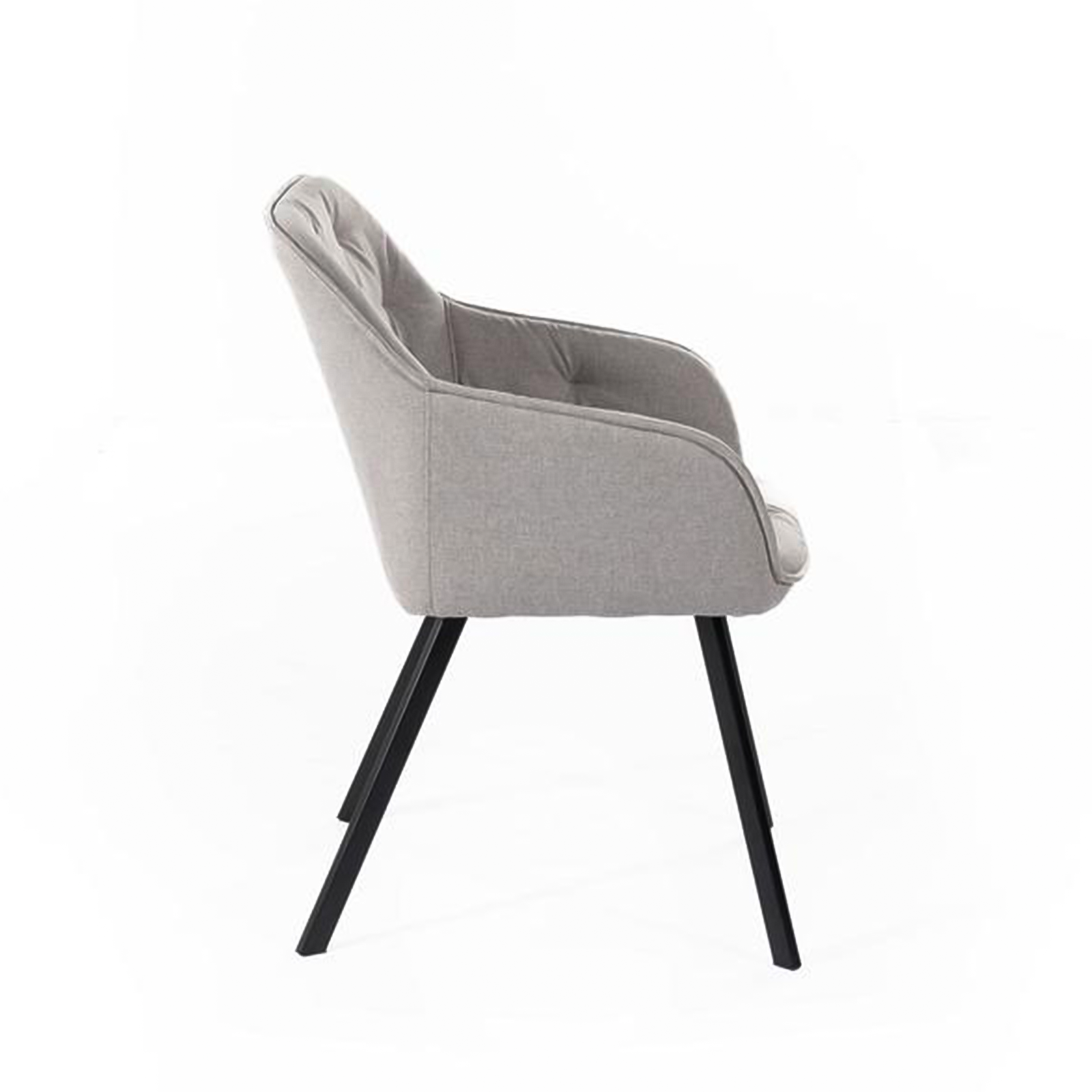 Set di sedie imbottite "Dalia" da soggiorno in tessuto gambe in metallo verniciato cm 55x60 79h