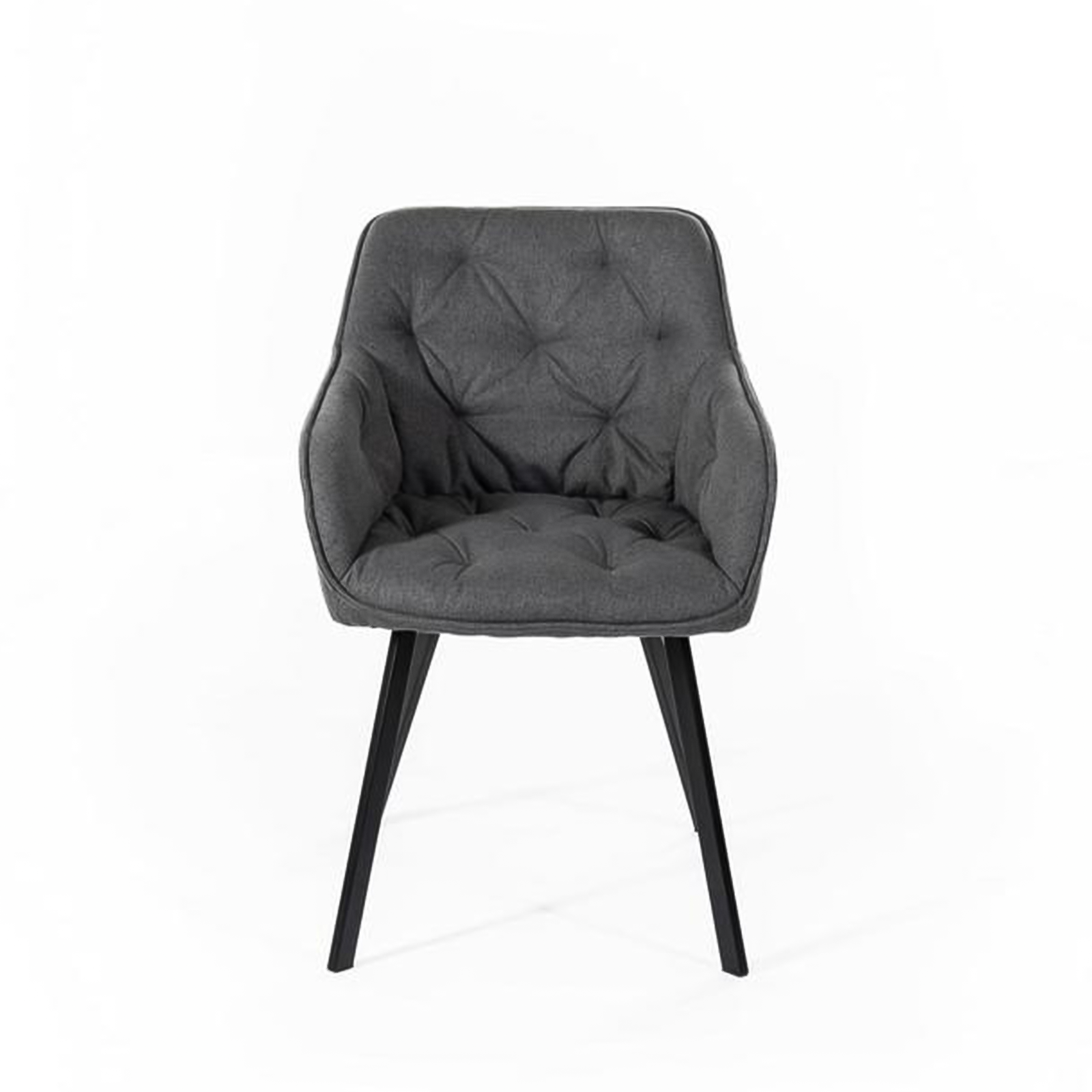 Set di sedie imbottite "Dalia" da soggiorno in tessuto gambe in metallo verniciato cm 55x60 79h