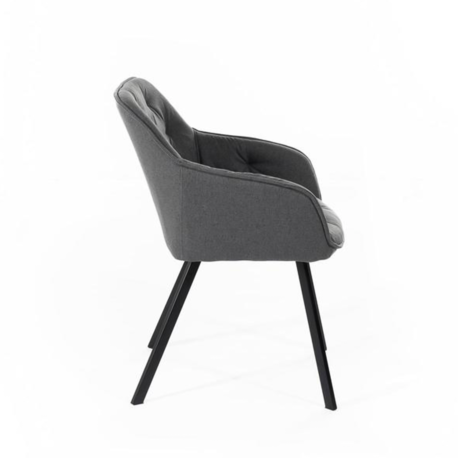 Set di sedie imbottite "Dalia" da soggiorno in tessuto gambe in metallo verniciato cm 55x60 79h
