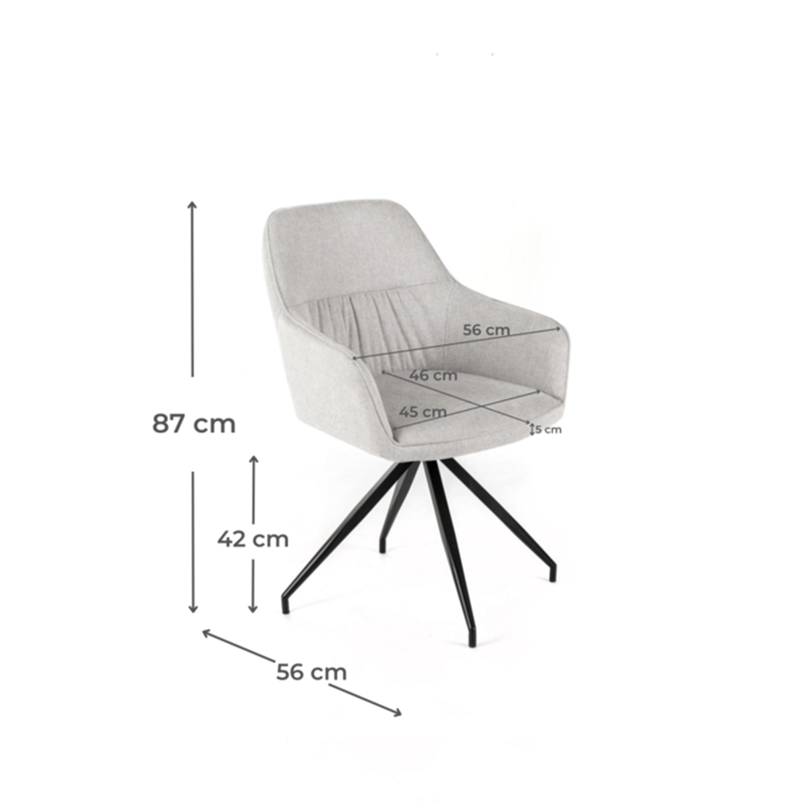 Set di sedie imbottite "Anemone" poltrone moderne da soggiorno in tessuto