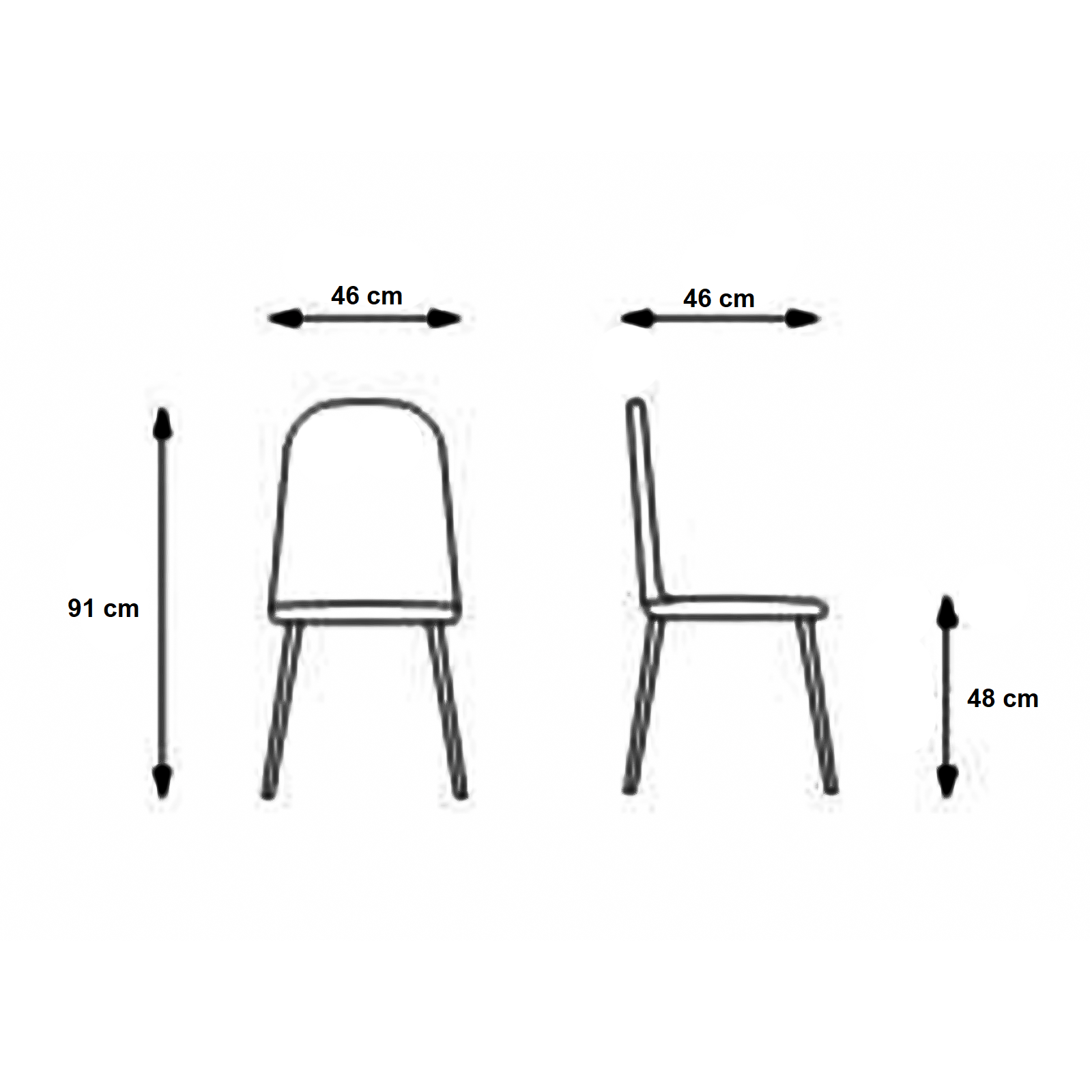 Set di sedie imbottite "Edera" poltrone moderne in tessuto cm 46x46 91h