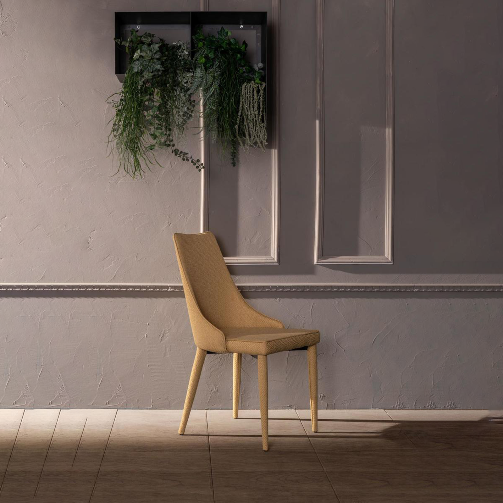 Set di sedie imbottite "Edera" poltrone moderne in tessuto cm 46x46 91h