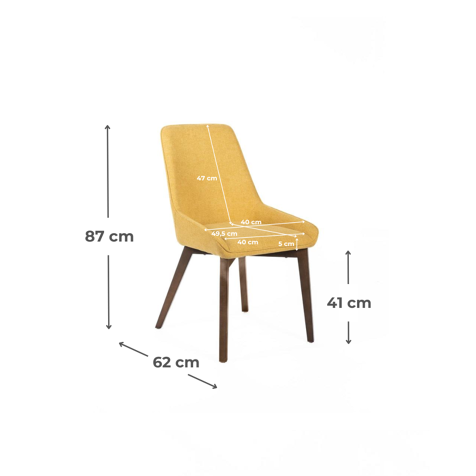 Set di sedie imbottite "Orchidea" da soggiorno moderne in tessuto cm 49,5x62 87h