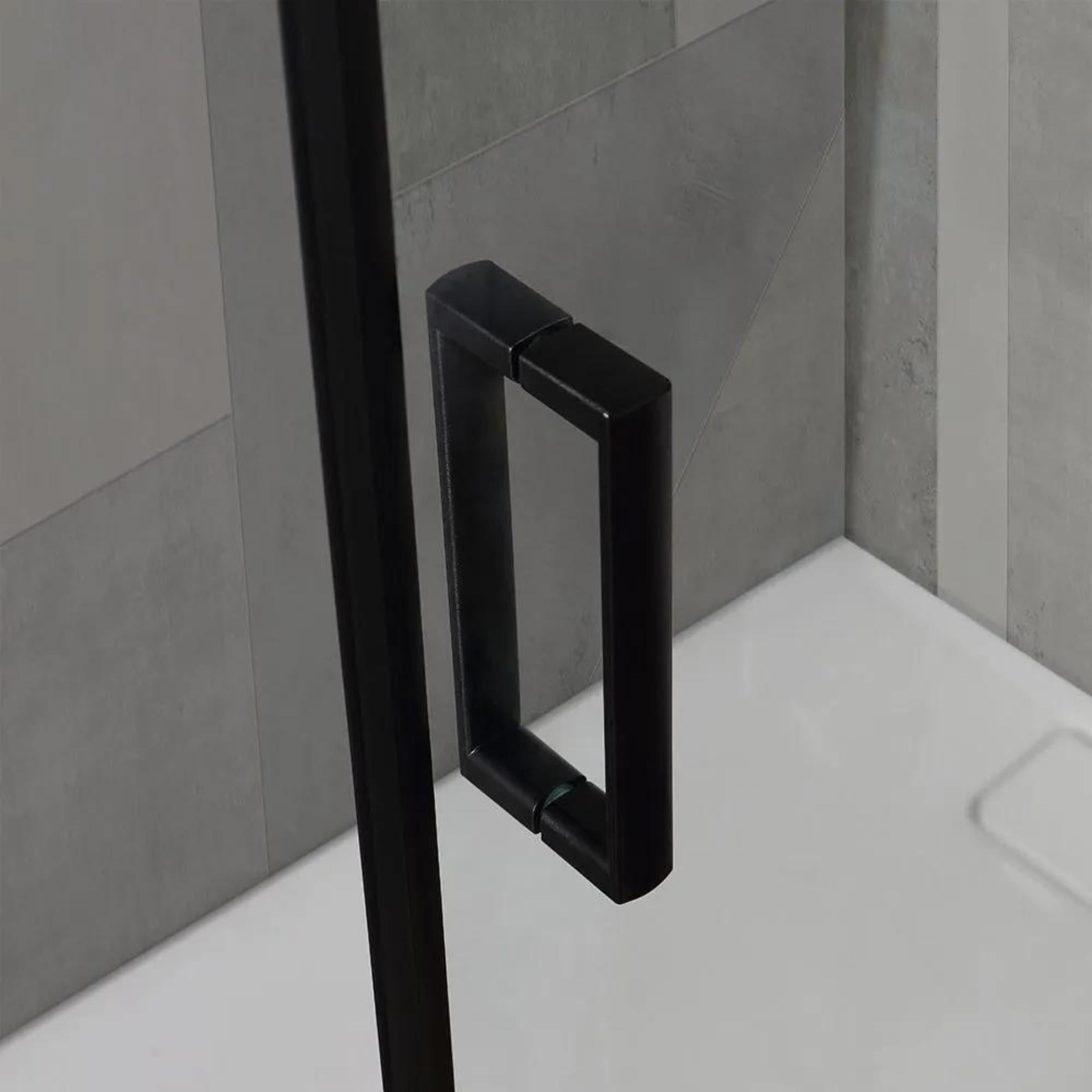 Box doccia rettangolare "Cielo" in vetro trasparente con profilo nero opaco h 190 cm