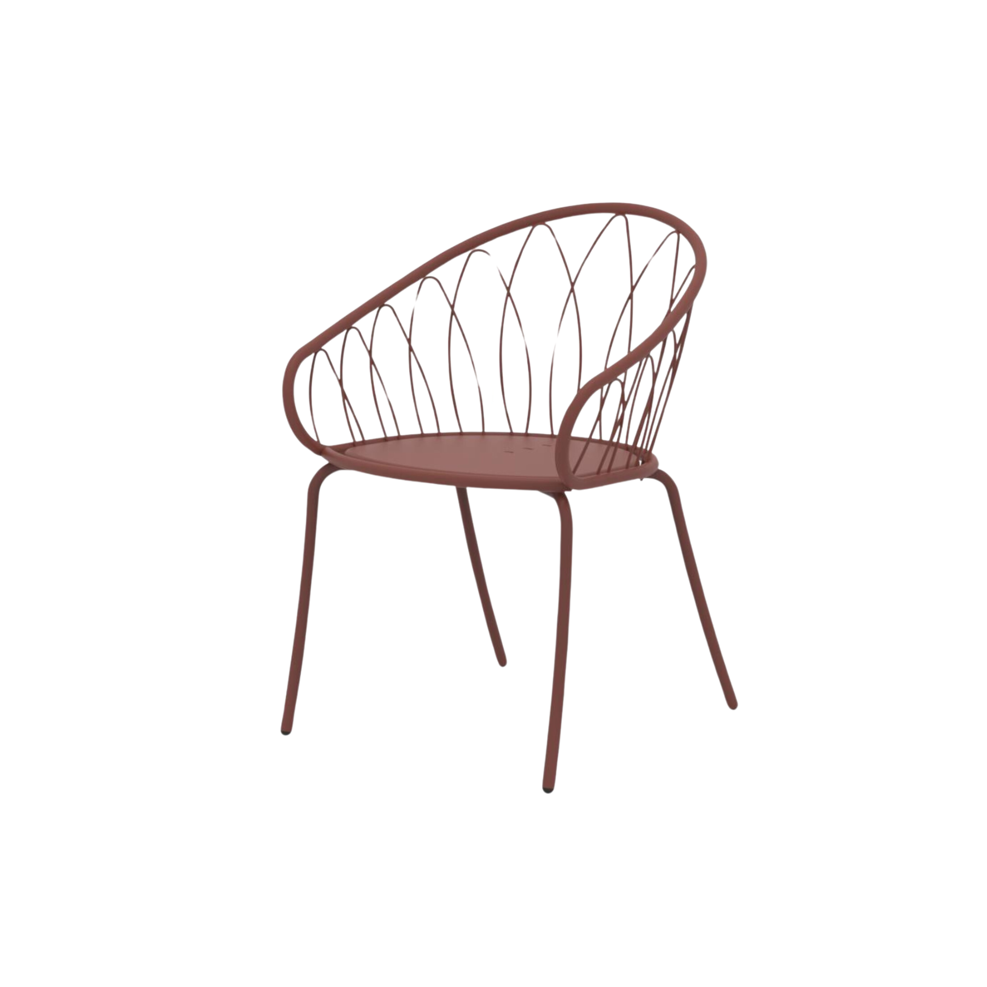 Set di sedie da giardino in metallo verniciato "Flora" impilabili cm 59x56 81h