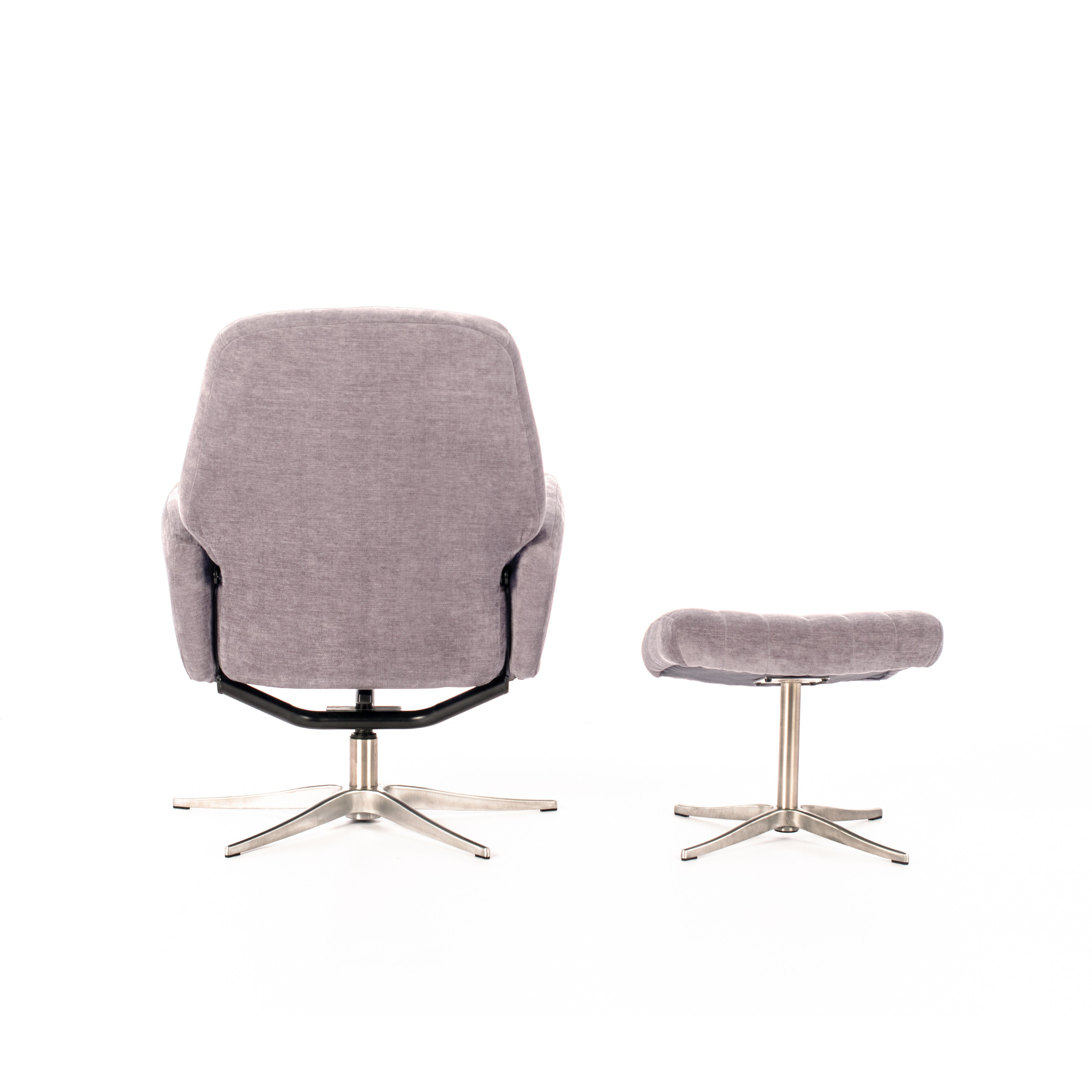 Fauteuil relaxant inclinable en velours "Alba" base chromée 70x60 cm 88h