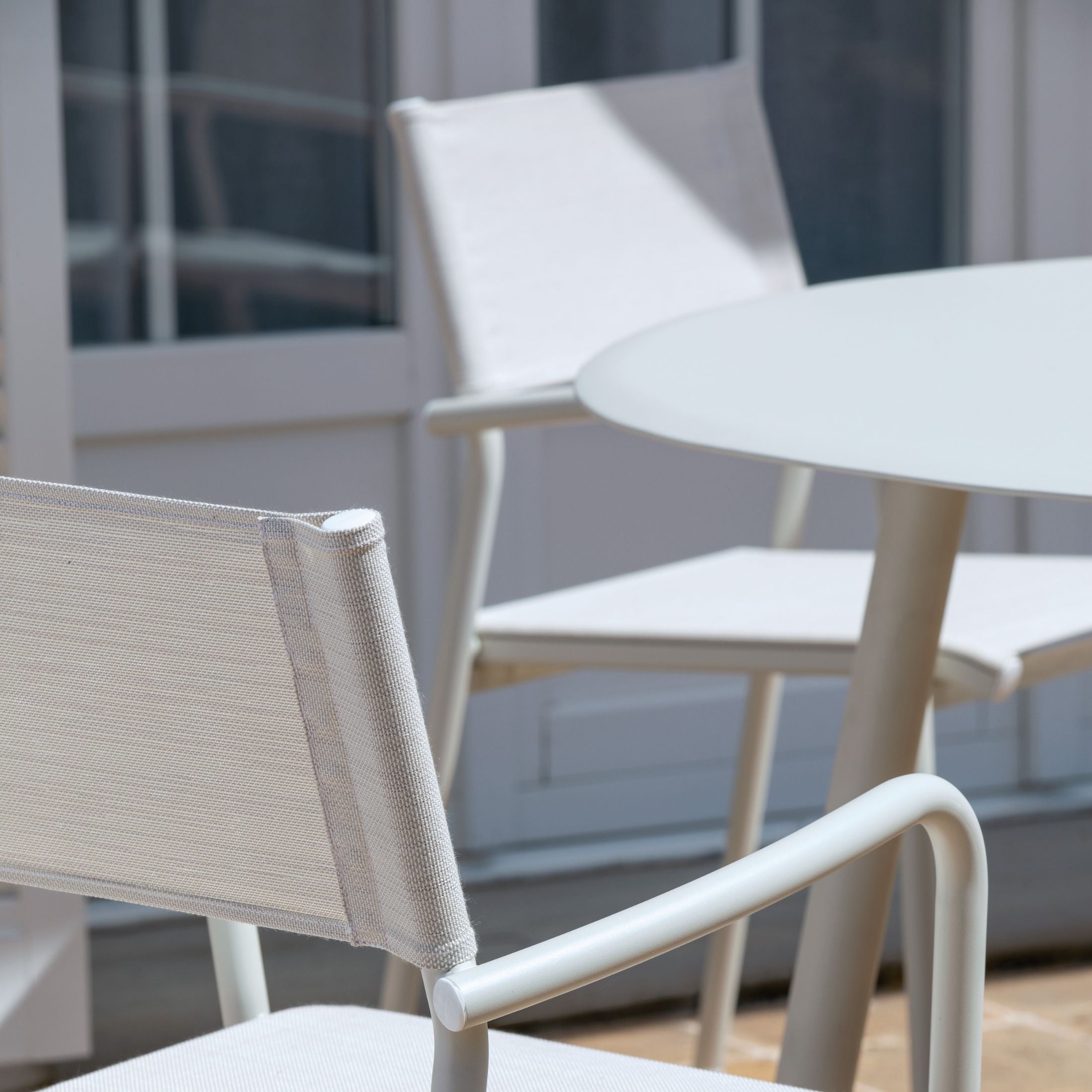 Set di sedie con seduta e schienale in telo "Emma" da giardino impilabili cm 59x56 83h