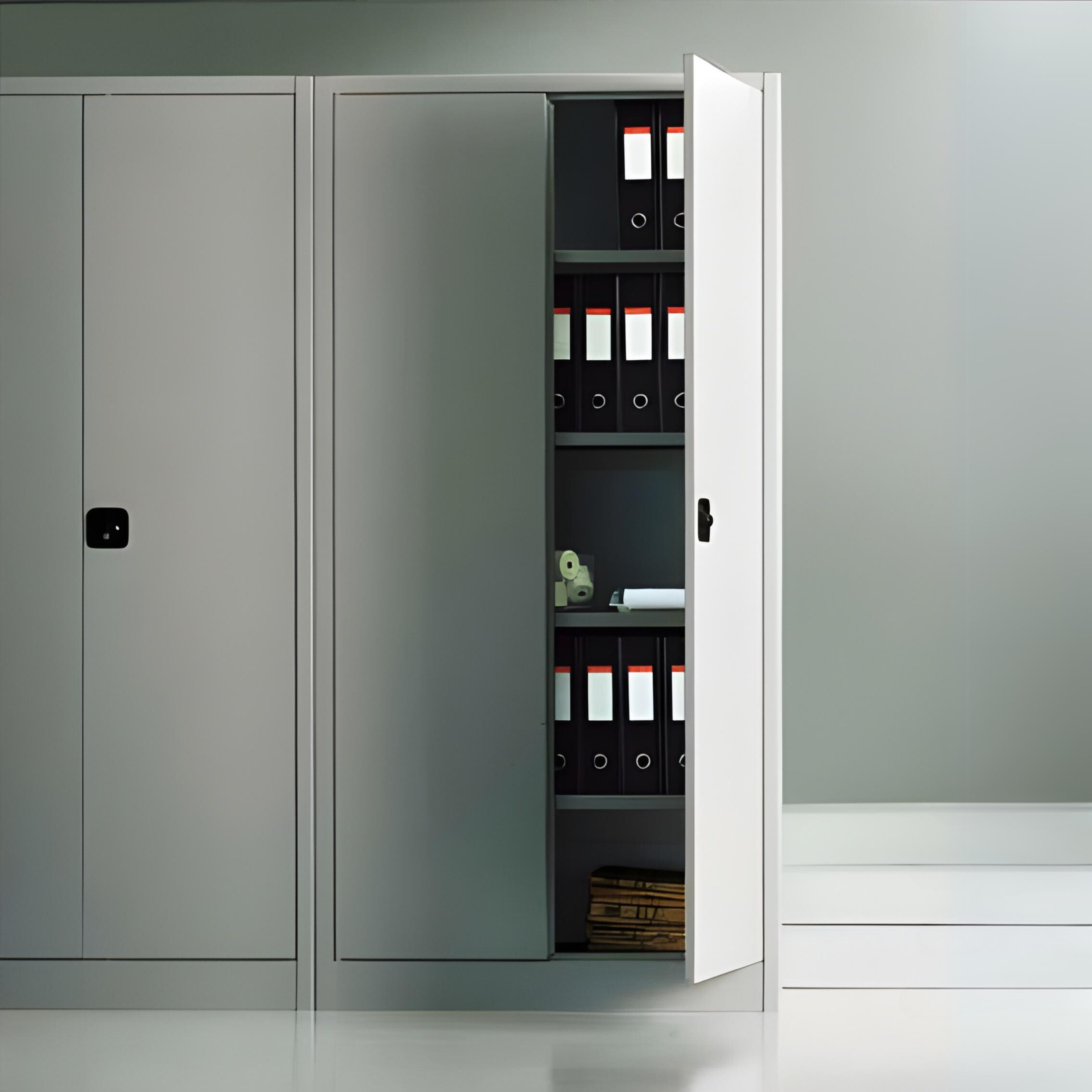 Armadio da ufficio a 2 ante battenti "Arb" in metallo con ripiani regolabili cm 100x45 200h