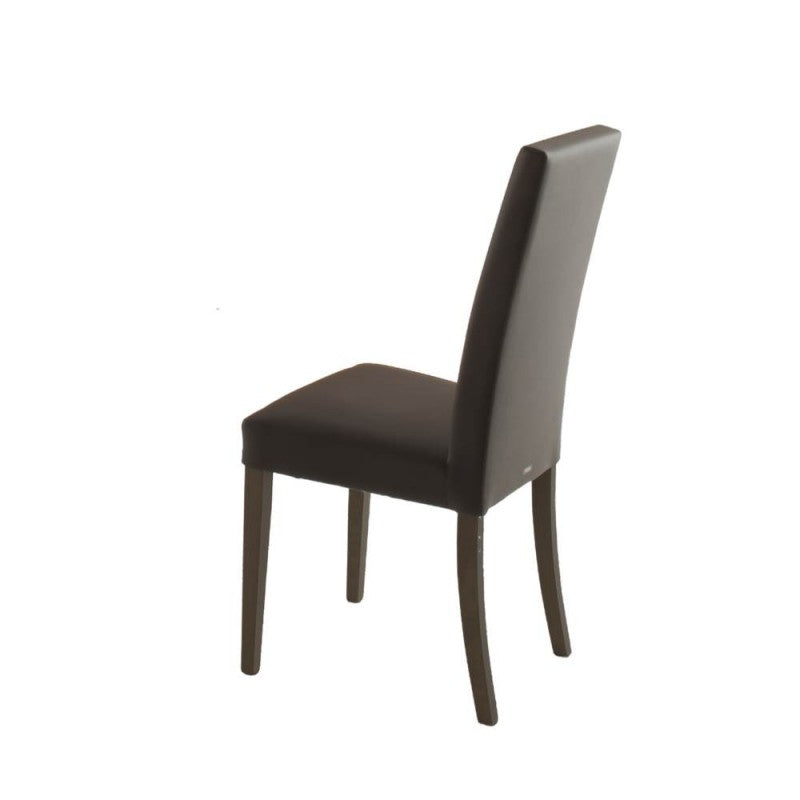 Set di sedie da pranzo "Nancy" imbottite in ecopelle con gambe in legno cm 47x47 101h