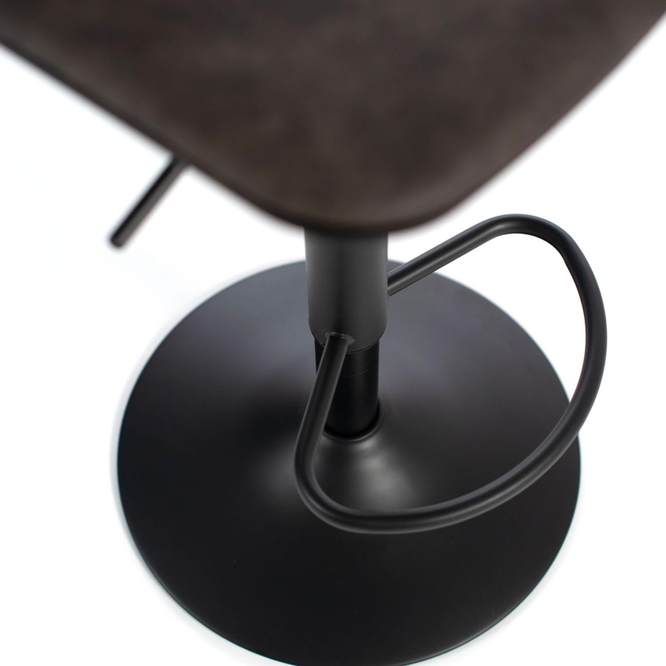 Tabouret haut "Teo" en tissu avec vérin à gaz et repose-pieds 45x39 cm 86h