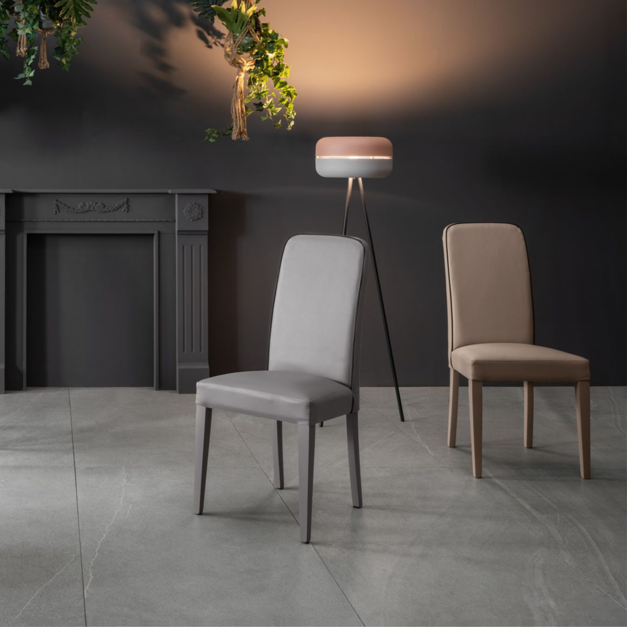 Chaise moderne rembourrée "Anita" en simili cuir 46x59 99h cm