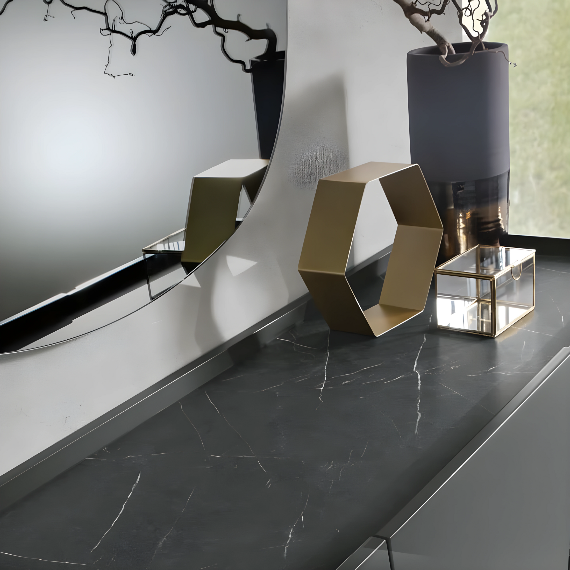 Madia 3 ante moderna già assemblata "Toledo" in nobilitato cm 160x50 89h