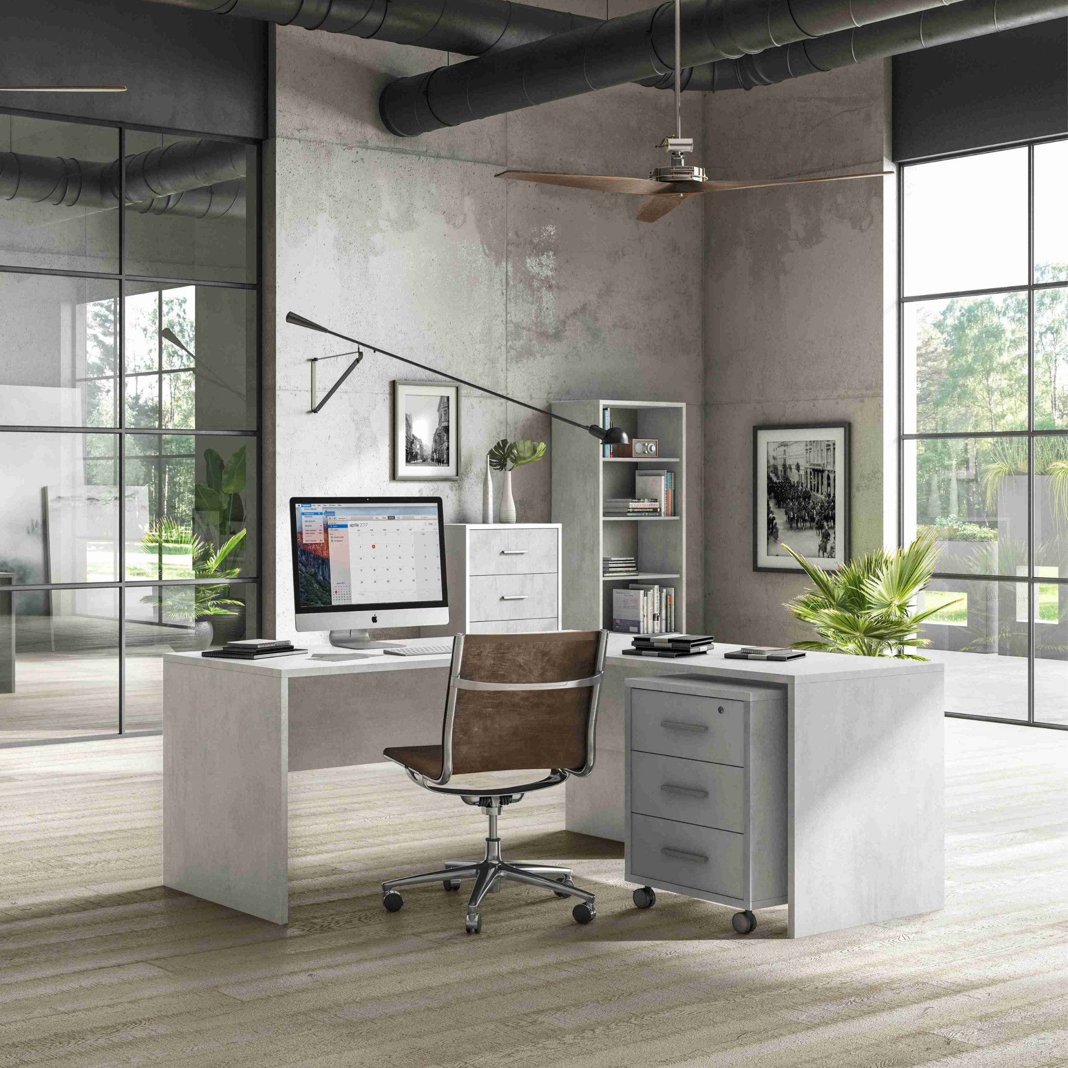 Meuble bibliothèque ouverte "Lila" avec 5 étagères en bois 71x41 cm 199h