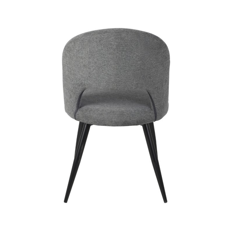 Set di sedie da pranzo "Lunetta" imbottite in tessuto con gambe in metallo nere cm 50x48 84h