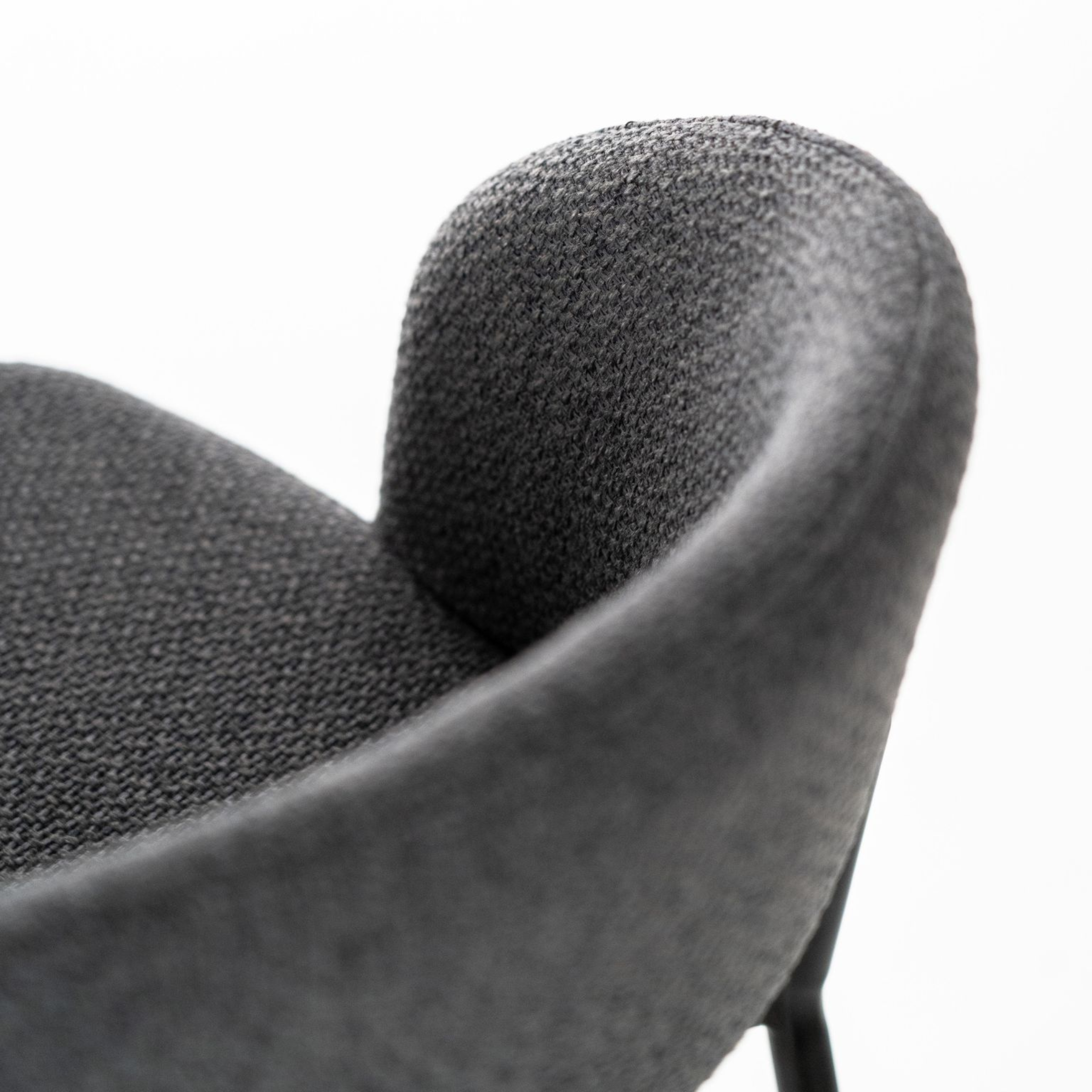 Tabouret haut "Greta" en tissu rembourré avec repose-pieds 52x50 cm 98h