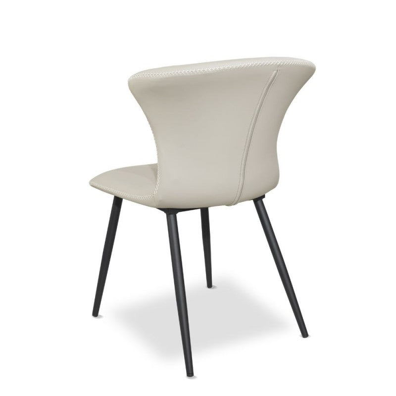 Set di sedie da pranzo "Core" imbottite in ecopelle con gambe in metallo nere cm 56x61 84h