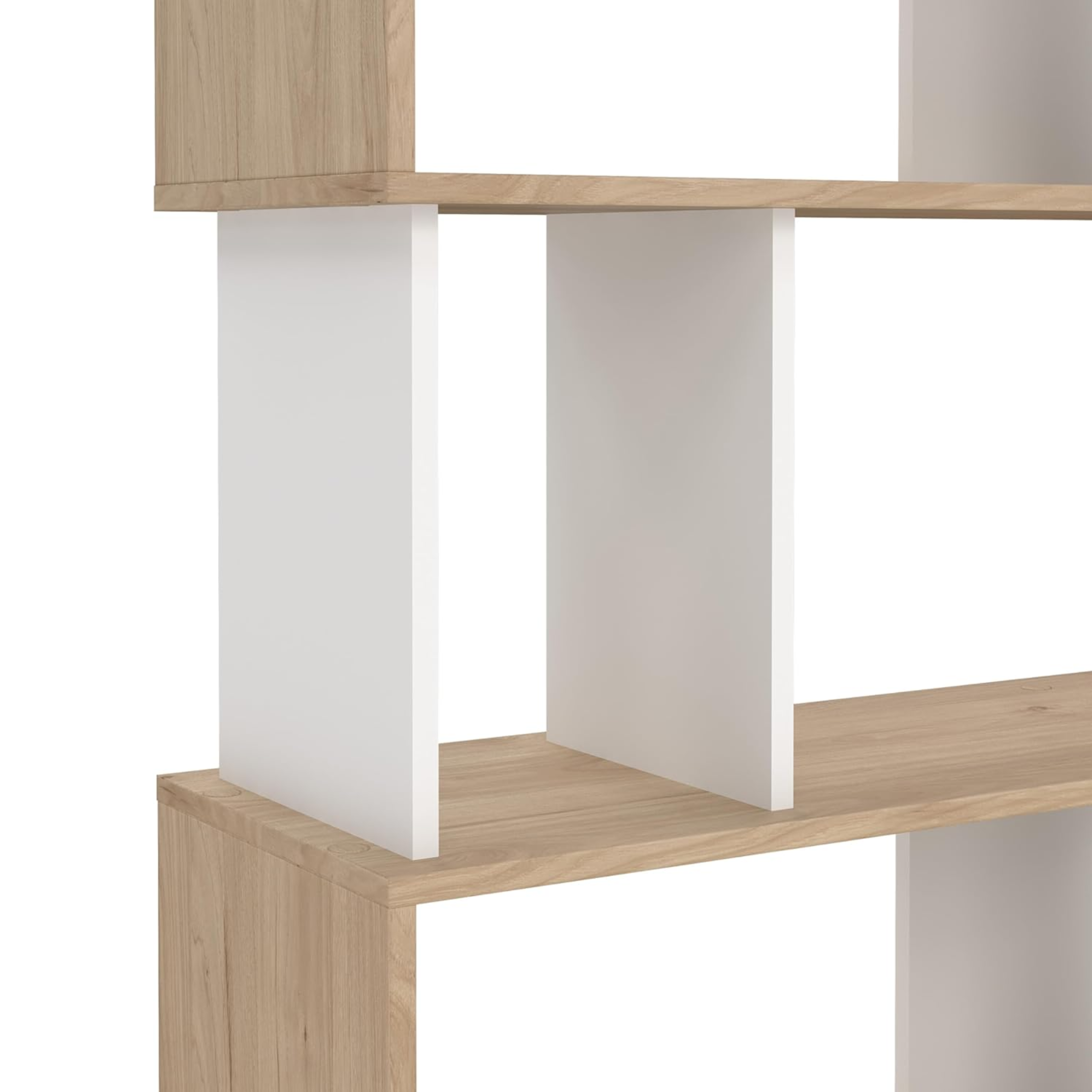 Librería alta abierta Alida con 5 estantes de madera 90x25 cm 180h