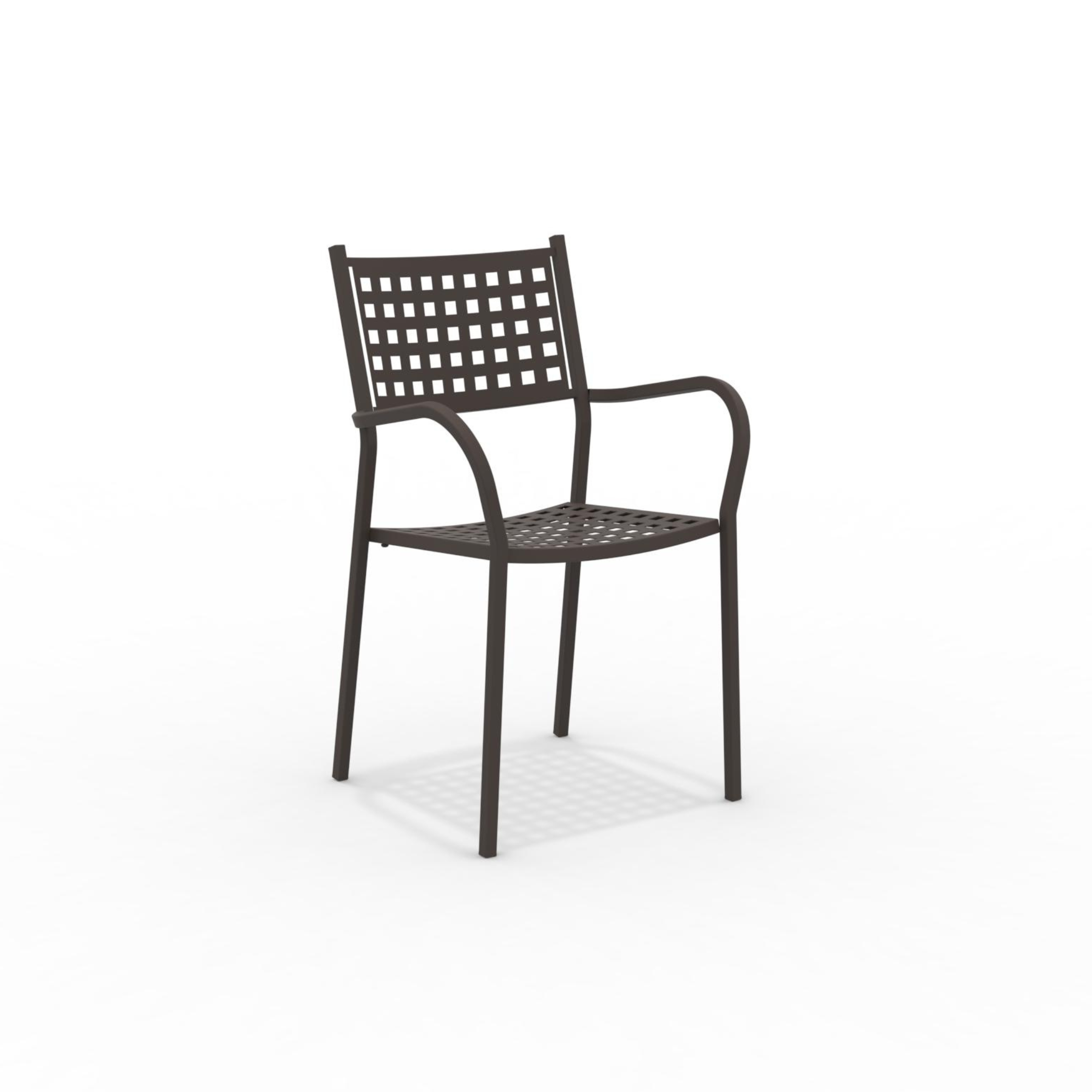 Set di sedie in metallo da giardino "Alice" con braccioli impilabile cm 53x53 85h