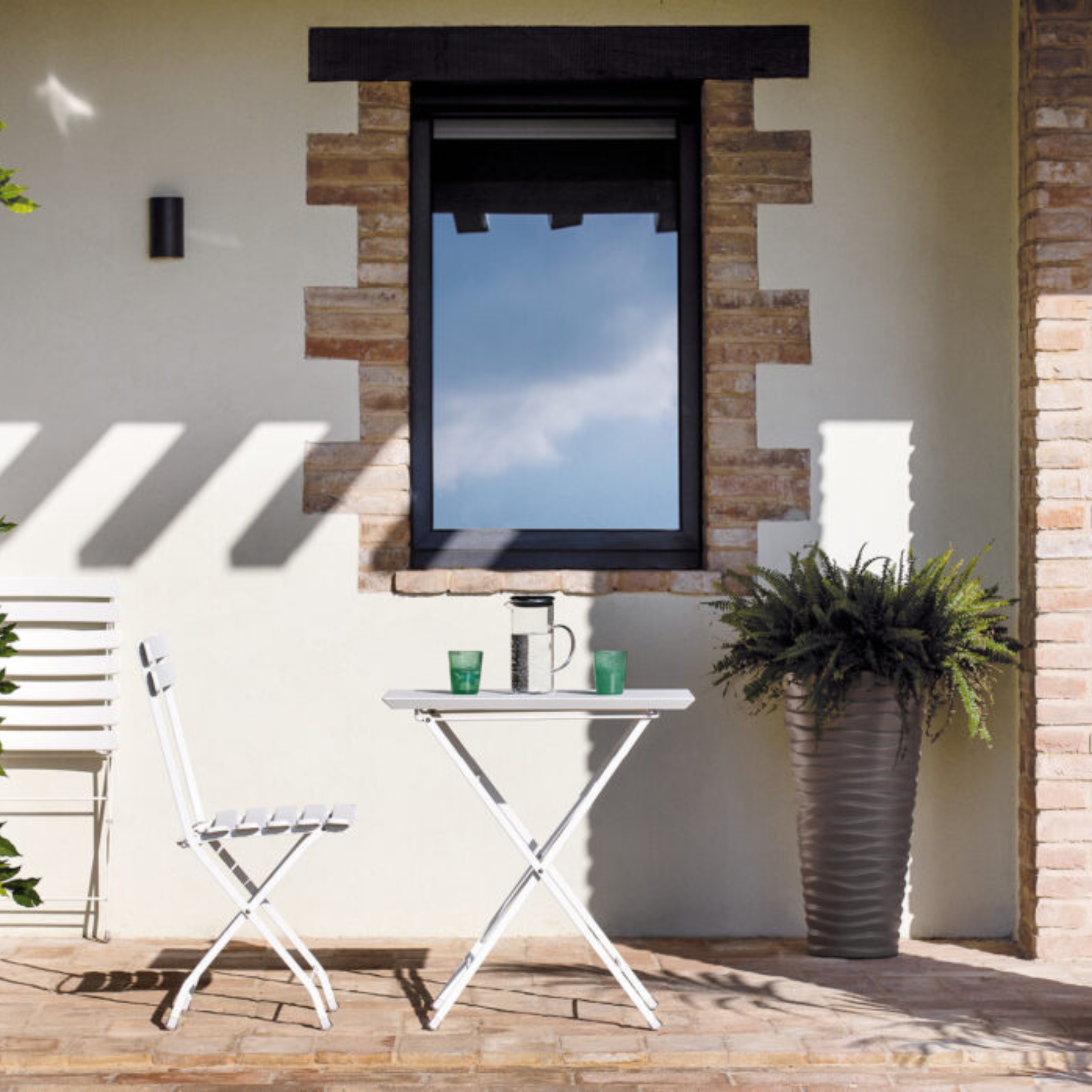 Set di sedie moderne pieghevoli "Step" in metallo verniciato da giardino