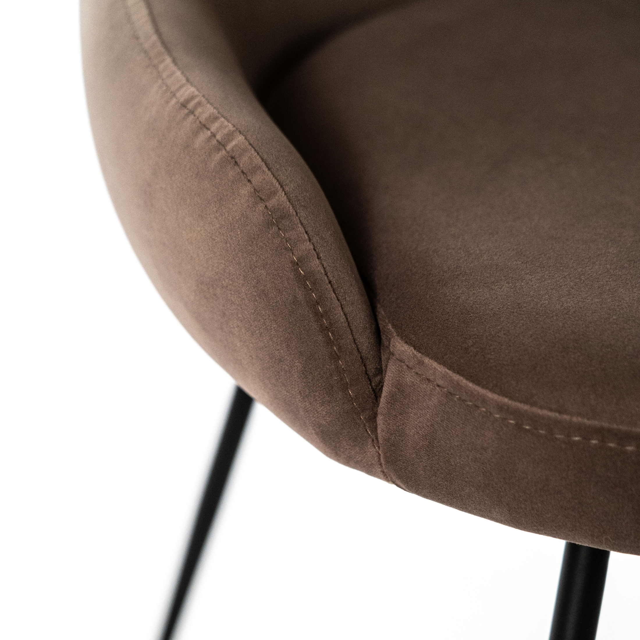 Sedia moderna imbottita "Alyssa" effetto velluto cm 49,5x48,5 80h